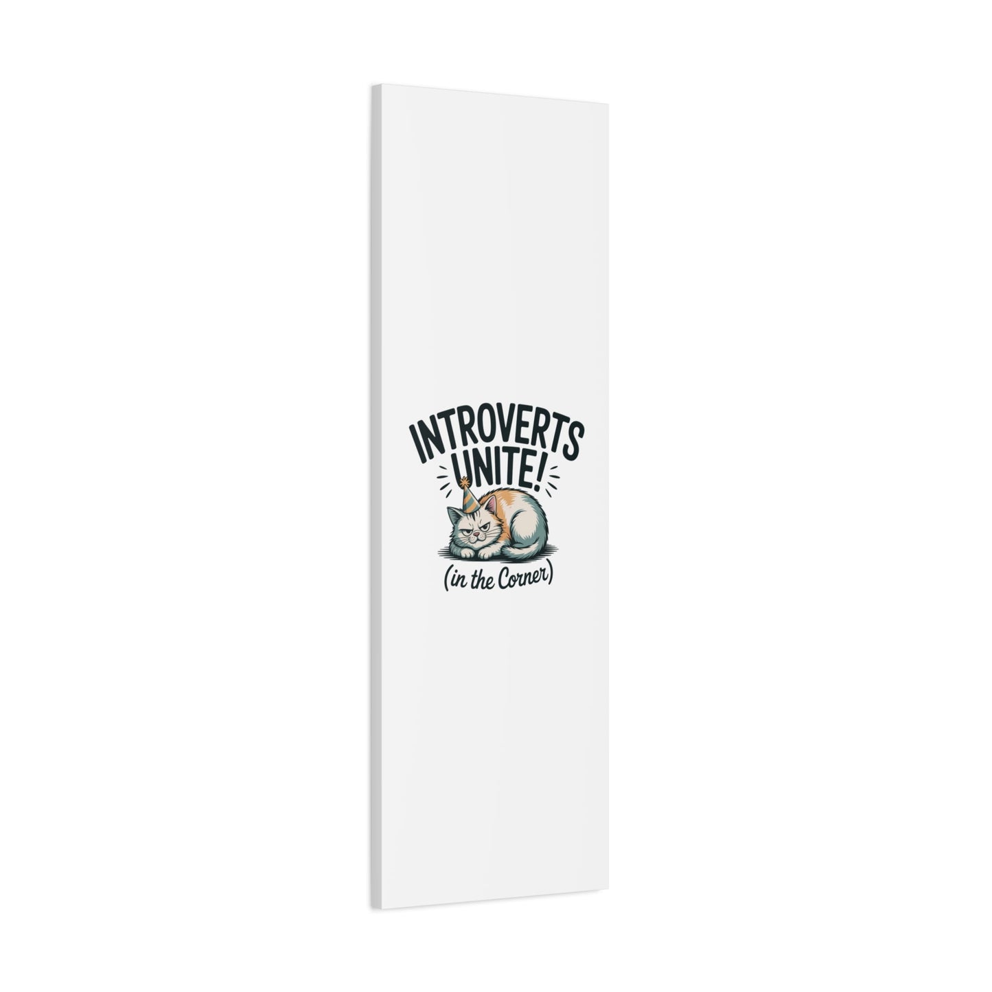 Introverts Unite (In the Corner) Matte Canvas | Funny Holiday Decor, Party Survival Humor - FloofChonk