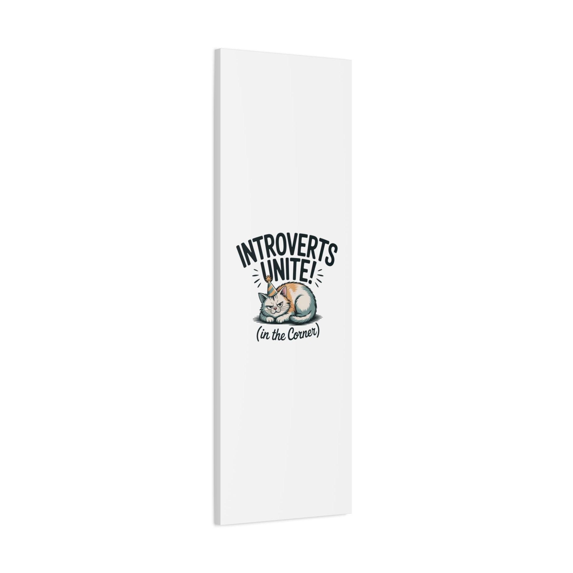 Introverts Unite (In the Corner) Matte Canvas | Funny Holiday Decor, Party Survival Humor - FloofChonk