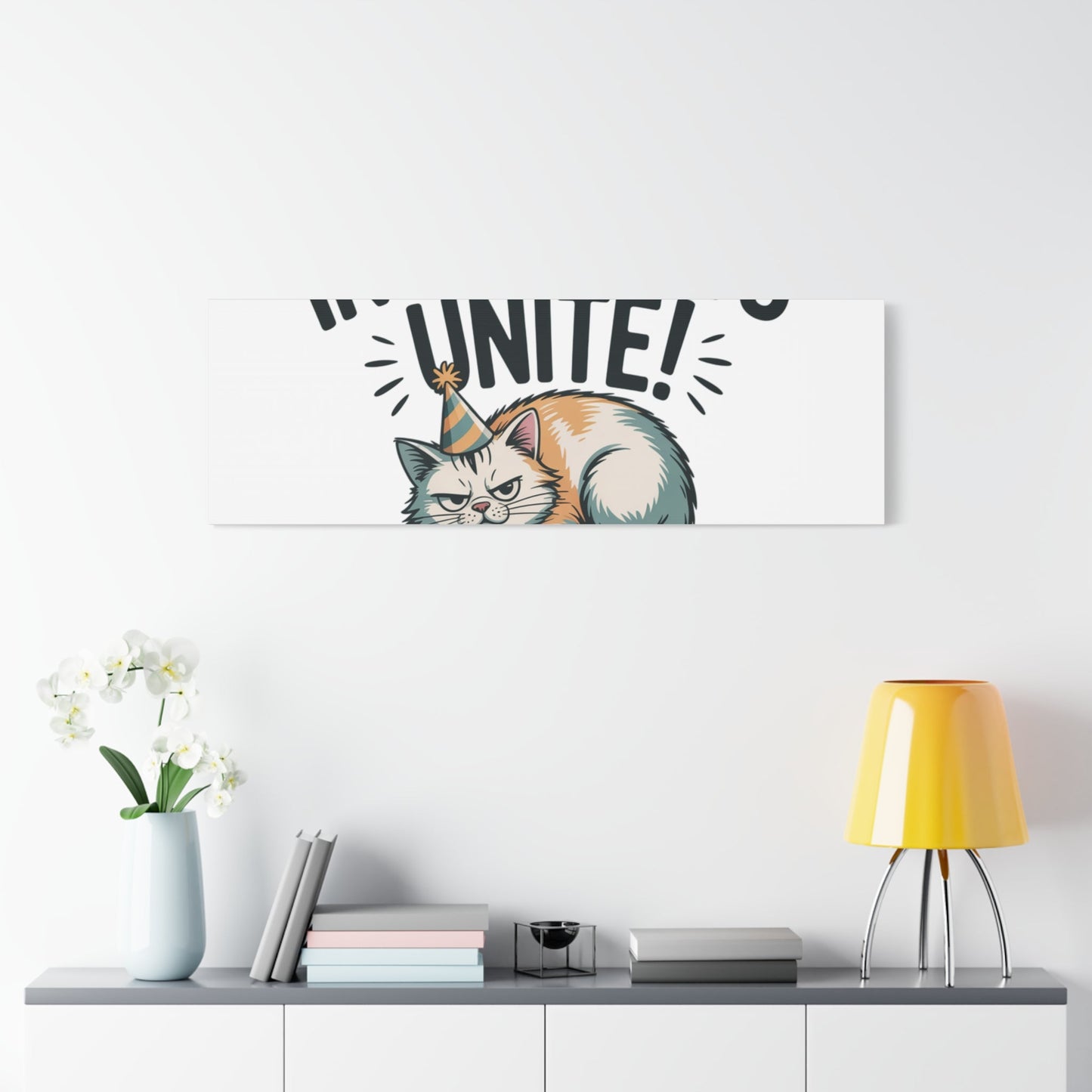 Introverts Unite (In the Corner) Matte Canvas | Funny Holiday Decor, Party Survival Humor - FloofChonk