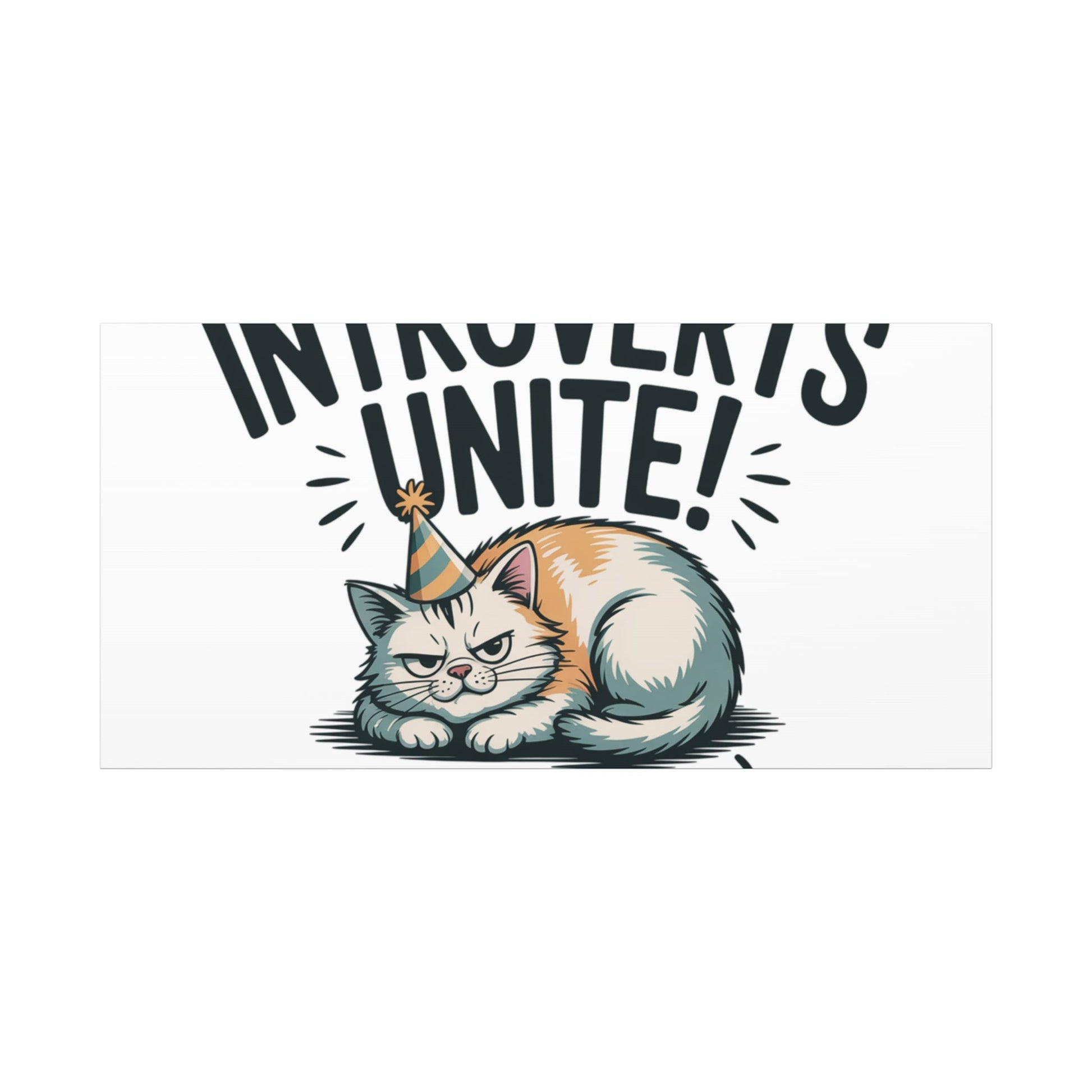 Introverts Unite (In the Corner) Matte Canvas | Funny Holiday Decor, Party Survival Humor - FloofChonk