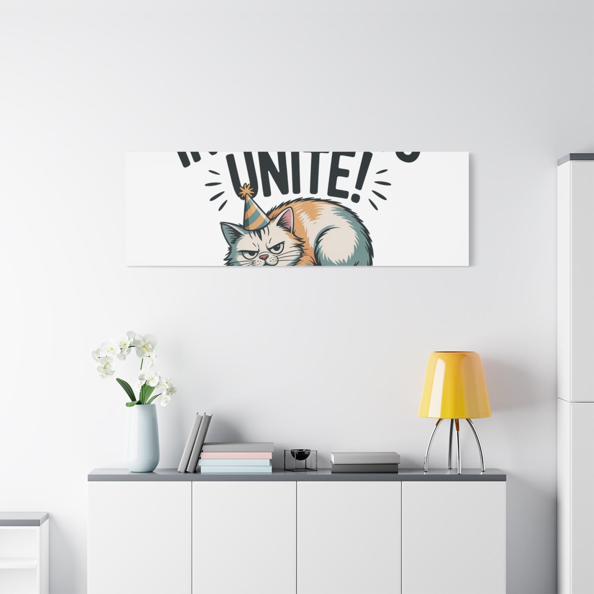 Introverts Unite (In the Corner) Matte Canvas | Funny Holiday Decor, Party Survival Humor - FloofChonk