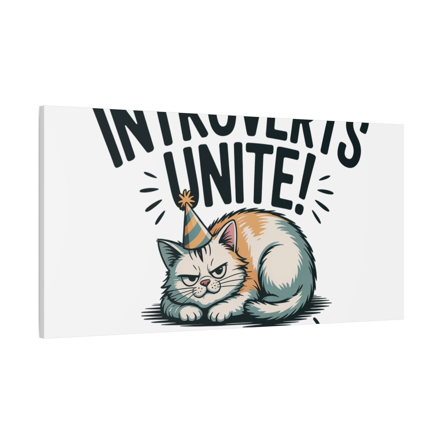Introverts Unite (In the Corner) Matte Canvas | Funny Holiday Decor, Party Survival Humor - FloofChonk