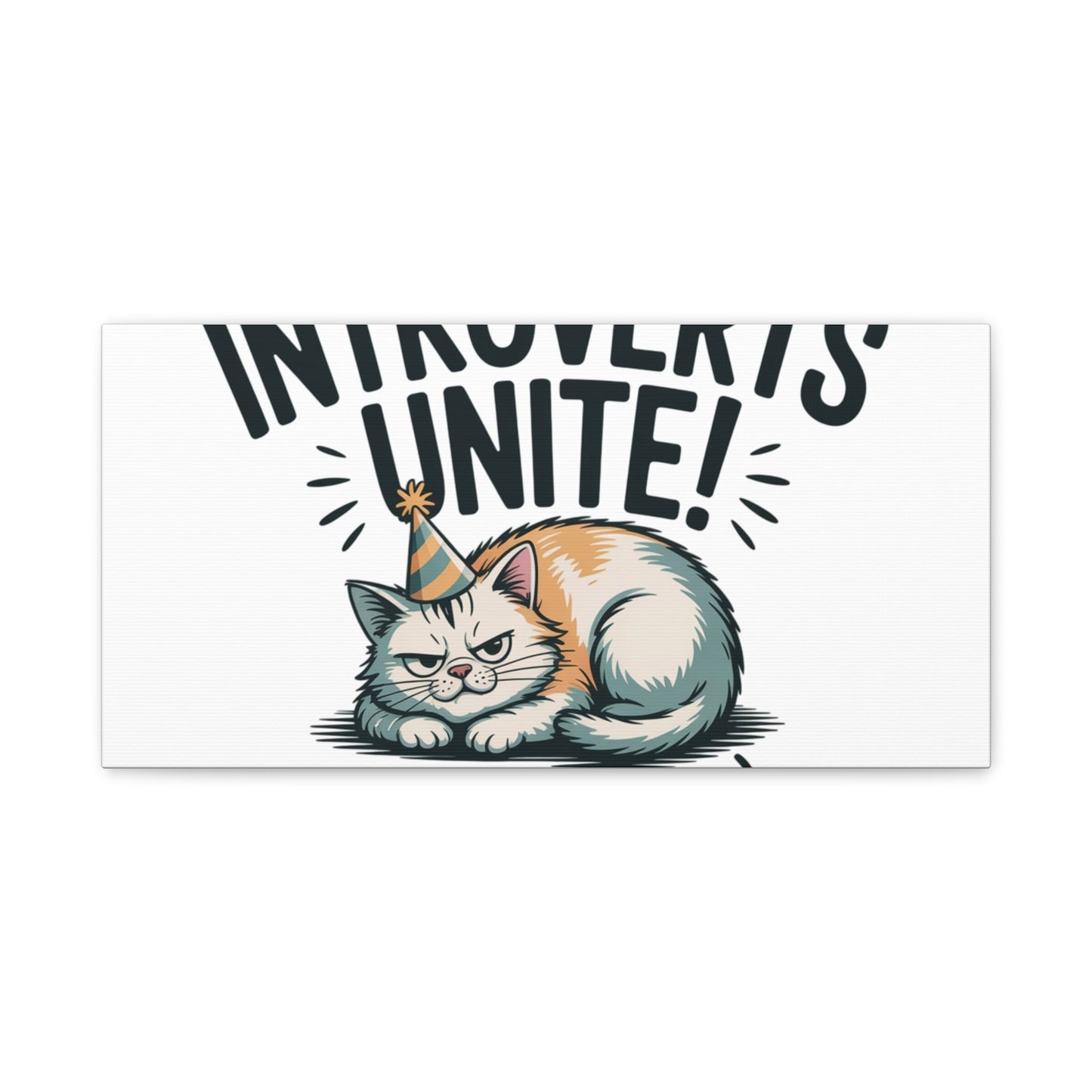 Introverts Unite (In the Corner) Matte Canvas | Funny Holiday Decor, Party Survival Humor - FloofChonk