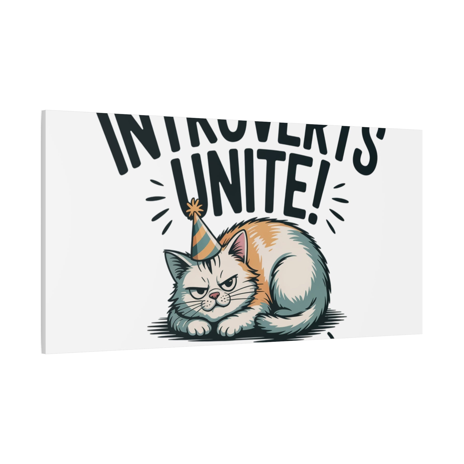 Introverts Unite (In the Corner) Matte Canvas | Funny Holiday Decor, Party Survival Humor - FloofChonk