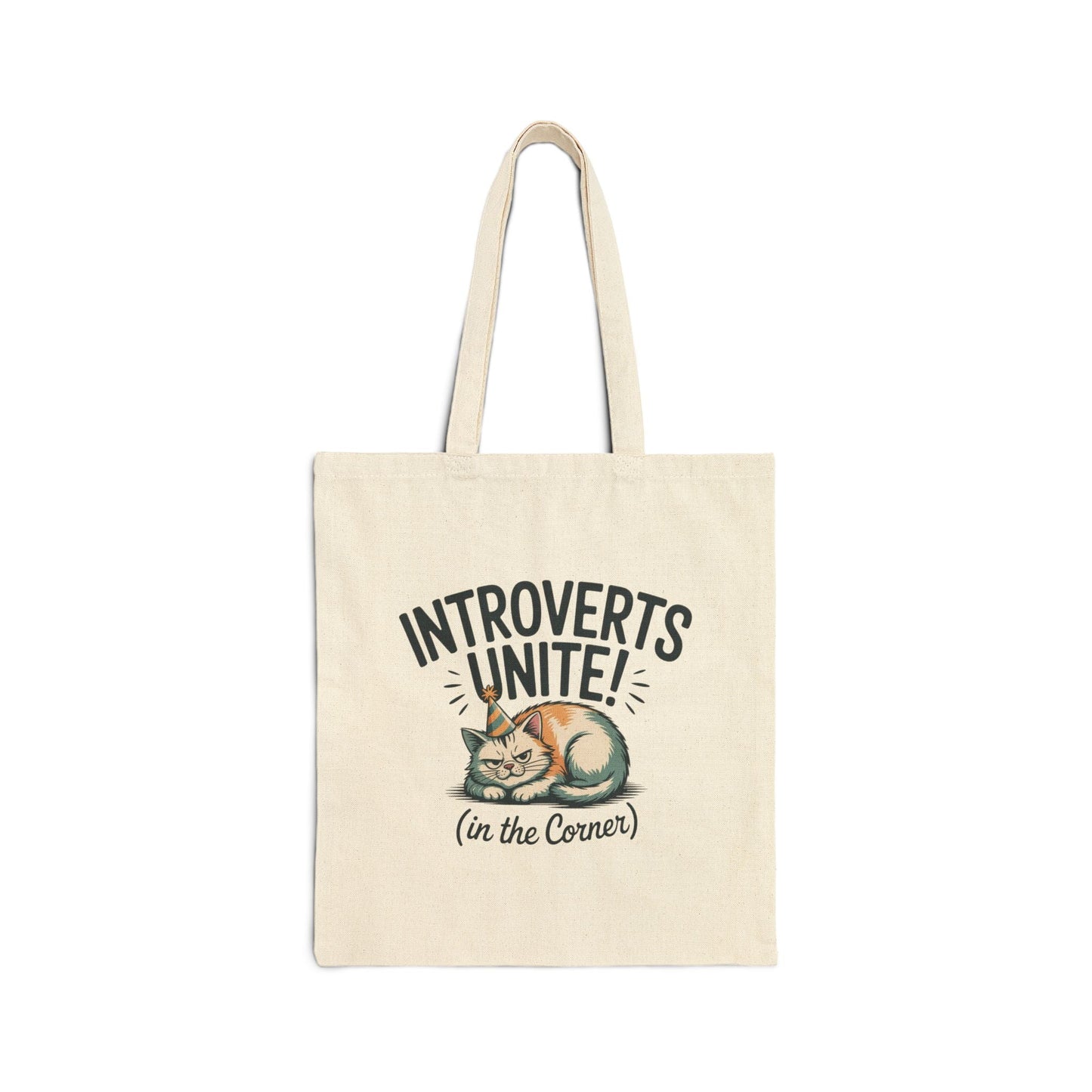 Introverts Unite in the Corner Tote, funny holiday survival, party small talk humor - FloofChonk