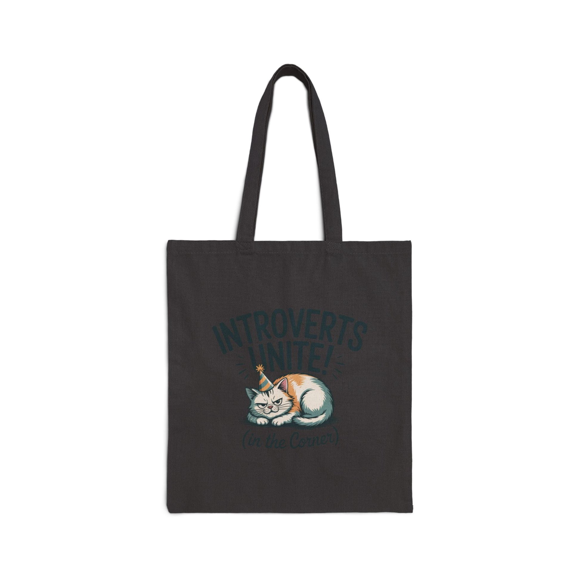 Introverts Unite in the Corner Tote, funny holiday survival, party small talk humor - FloofChonk
