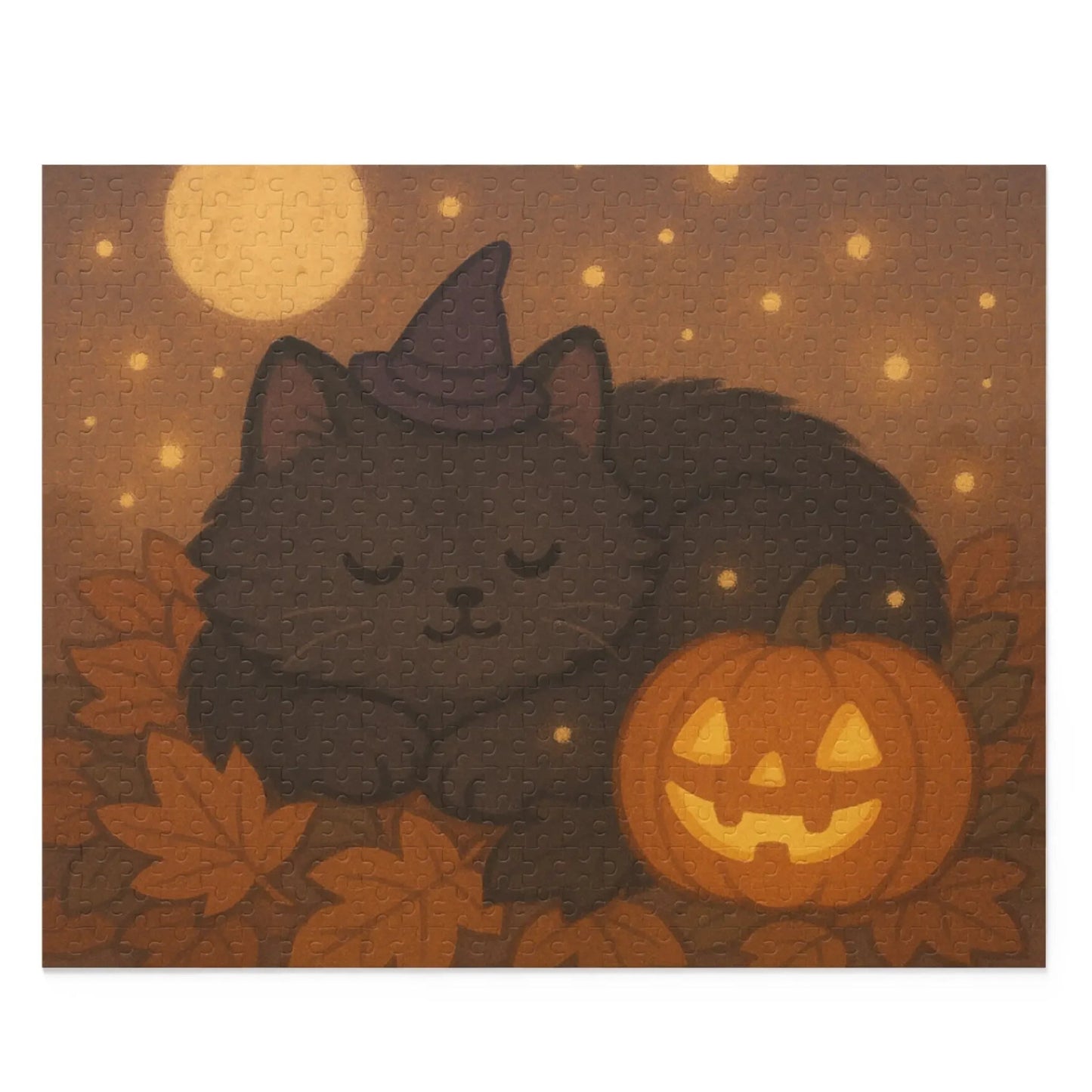 Jigsaw Puzzle - Cozy Cat Halloween 500-Piece Jigsaw, Fall Decor, Halloween Gift - FloofChonk