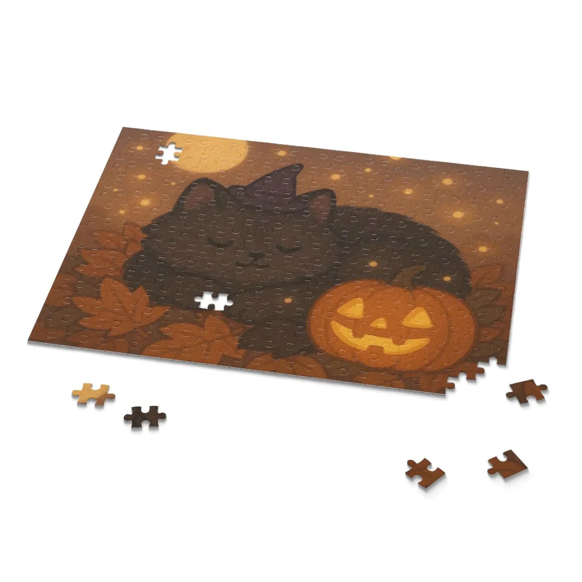 Jigsaw Puzzle - Cozy Cat Halloween 500-Piece Jigsaw, Fall Decor, Halloween Gift - FloofChonk
