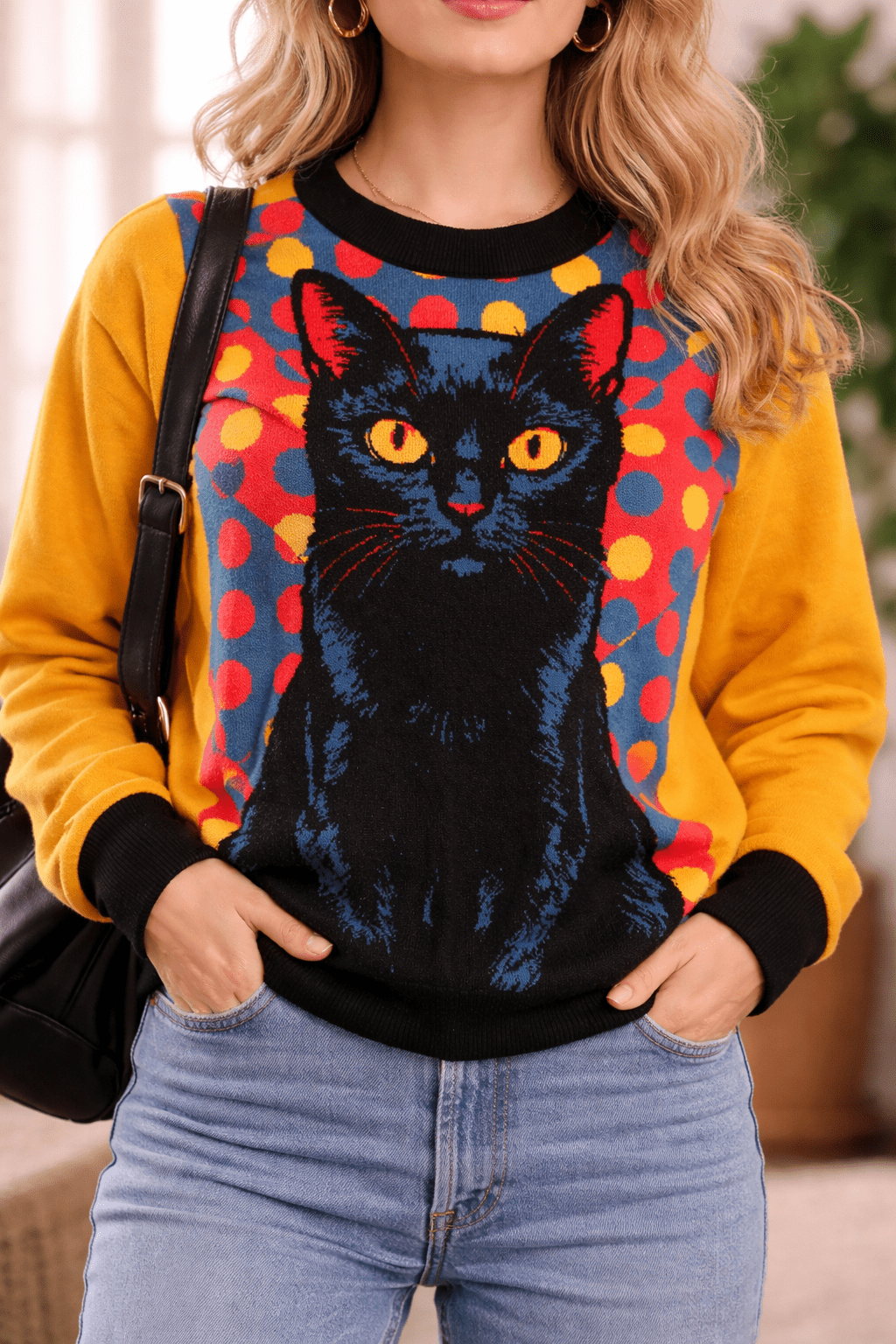 Knitted crew neck sweater - FloofChonk