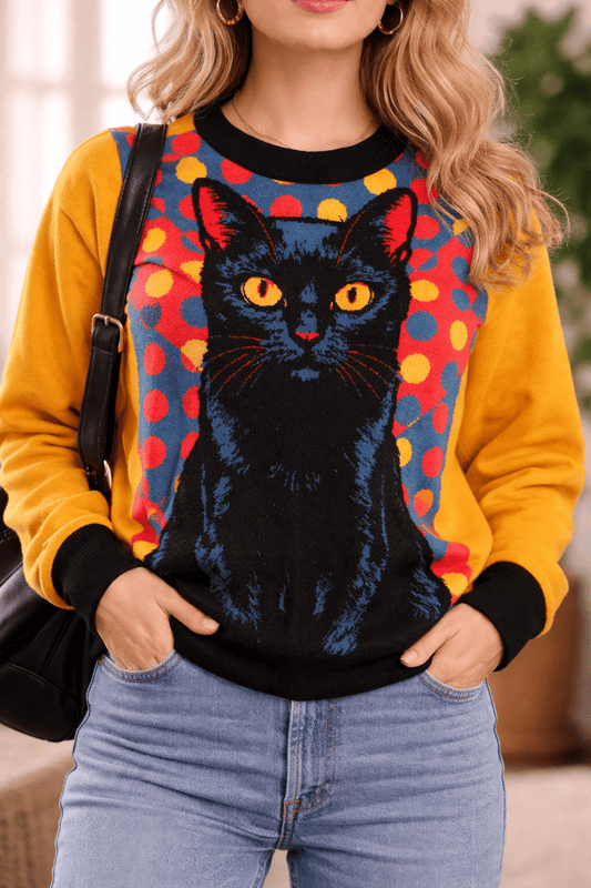 Knitted crew neck sweater - FloofChonk