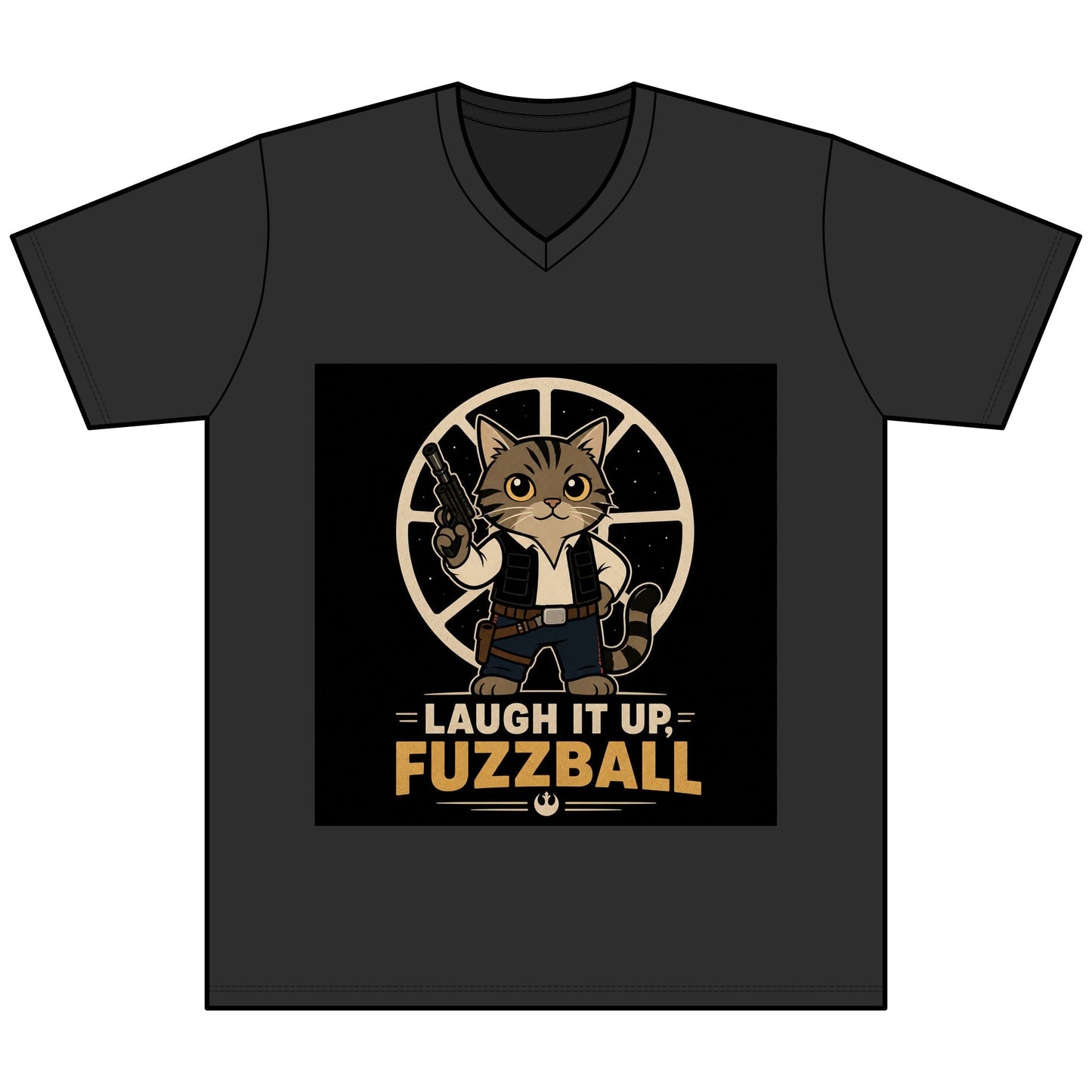 Laugh It Up Fuzzball Cat V - Neck Tee - FloofChonk