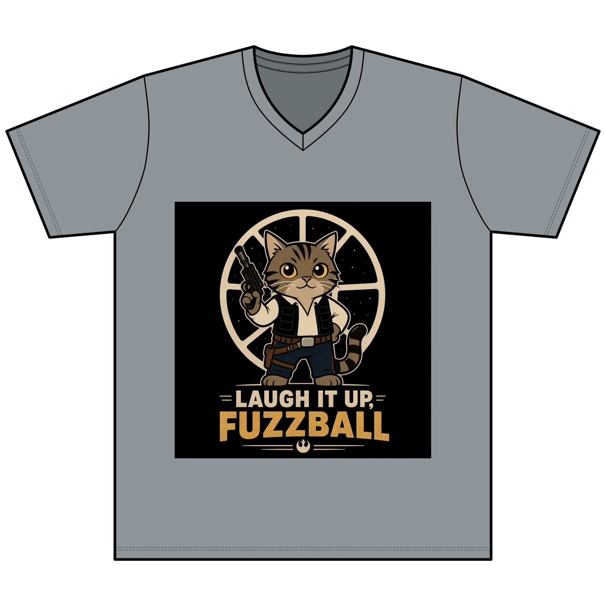 Laugh It Up Fuzzball Cat V - Neck Tee - FloofChonk