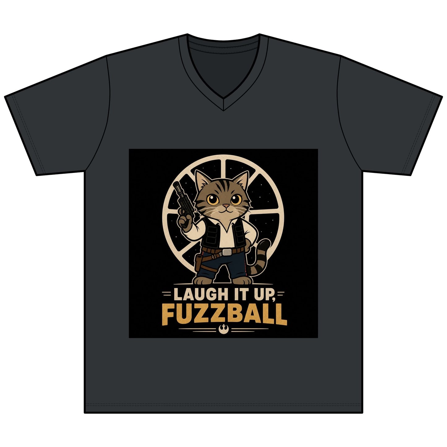 Laugh It Up Fuzzball Cat V - Neck Tee - FloofChonk
