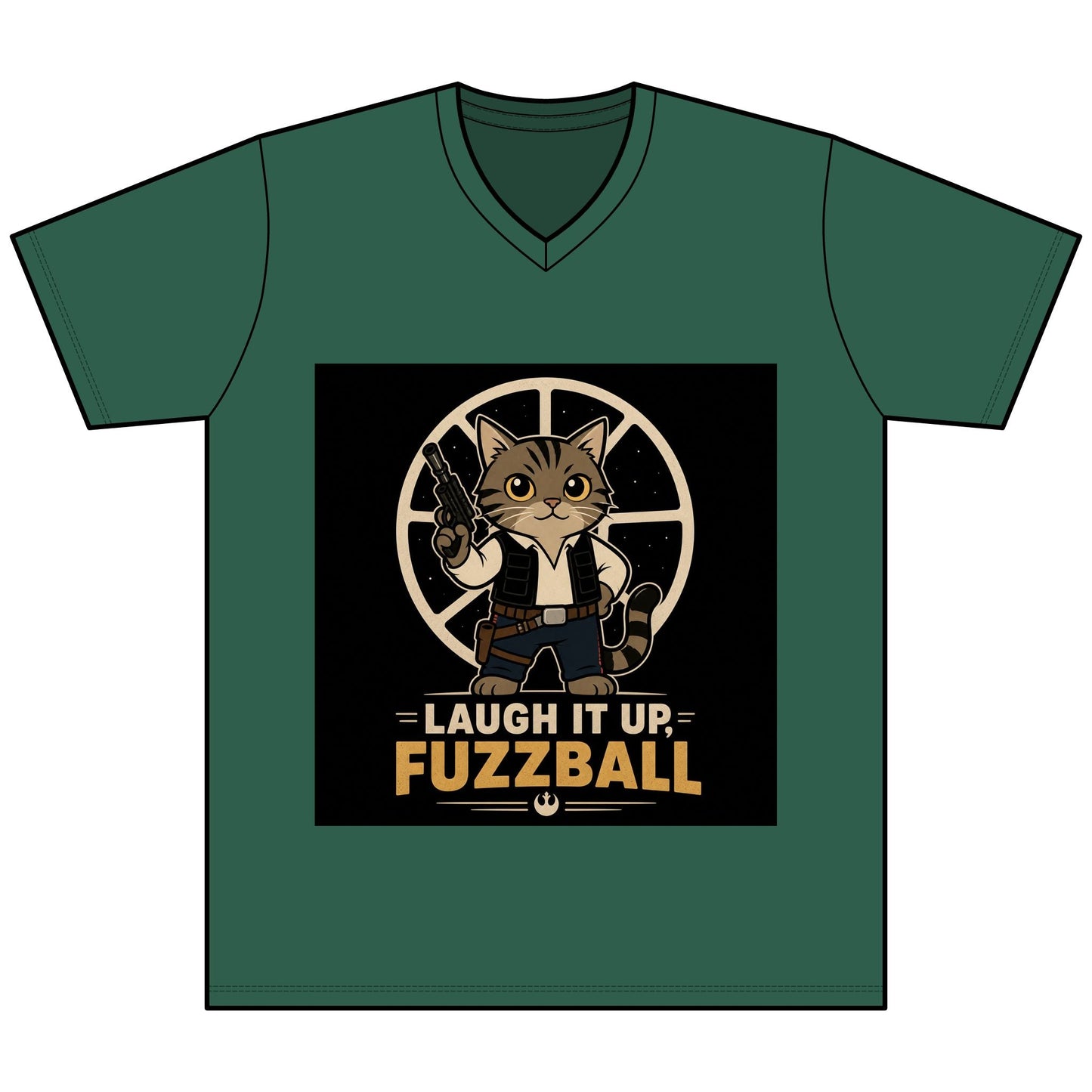 Laugh It Up Fuzzball Cat V - Neck Tee - FloofChonk