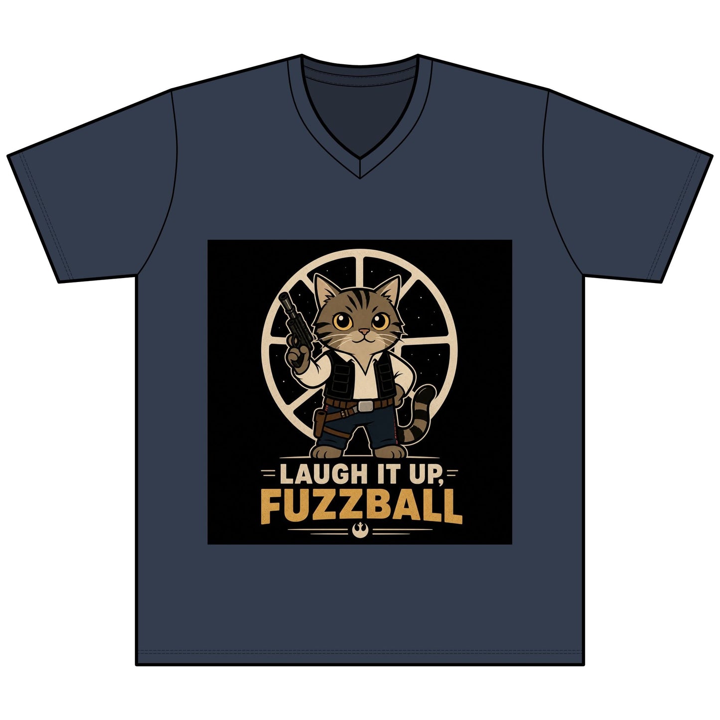 Laugh It Up Fuzzball Cat V - Neck Tee - FloofChonk