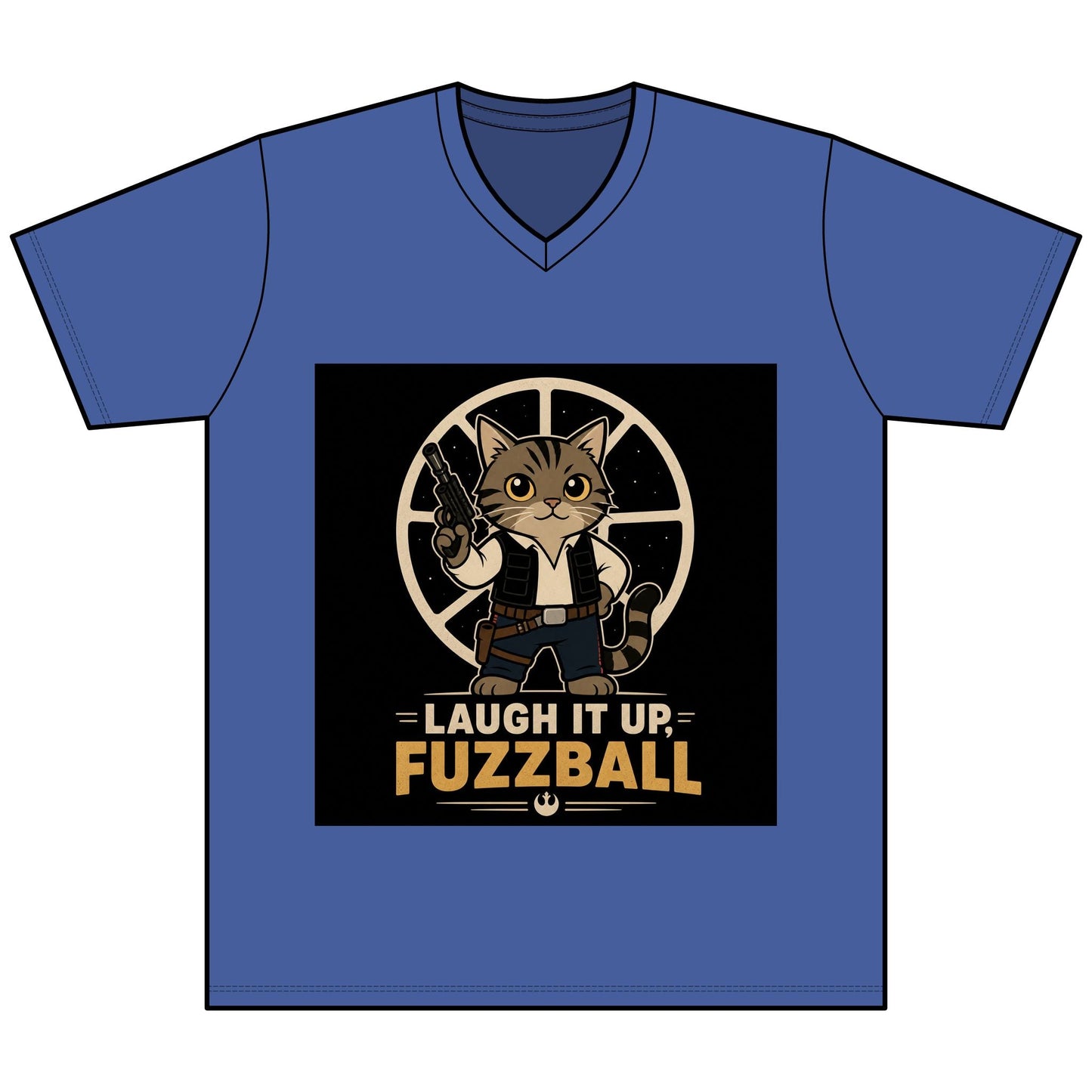 Laugh It Up Fuzzball Cat V - Neck Tee - FloofChonk