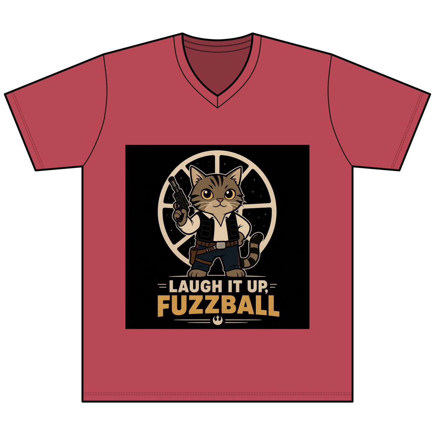 Laugh It Up Fuzzball Cat V - Neck Tee - FloofChonk