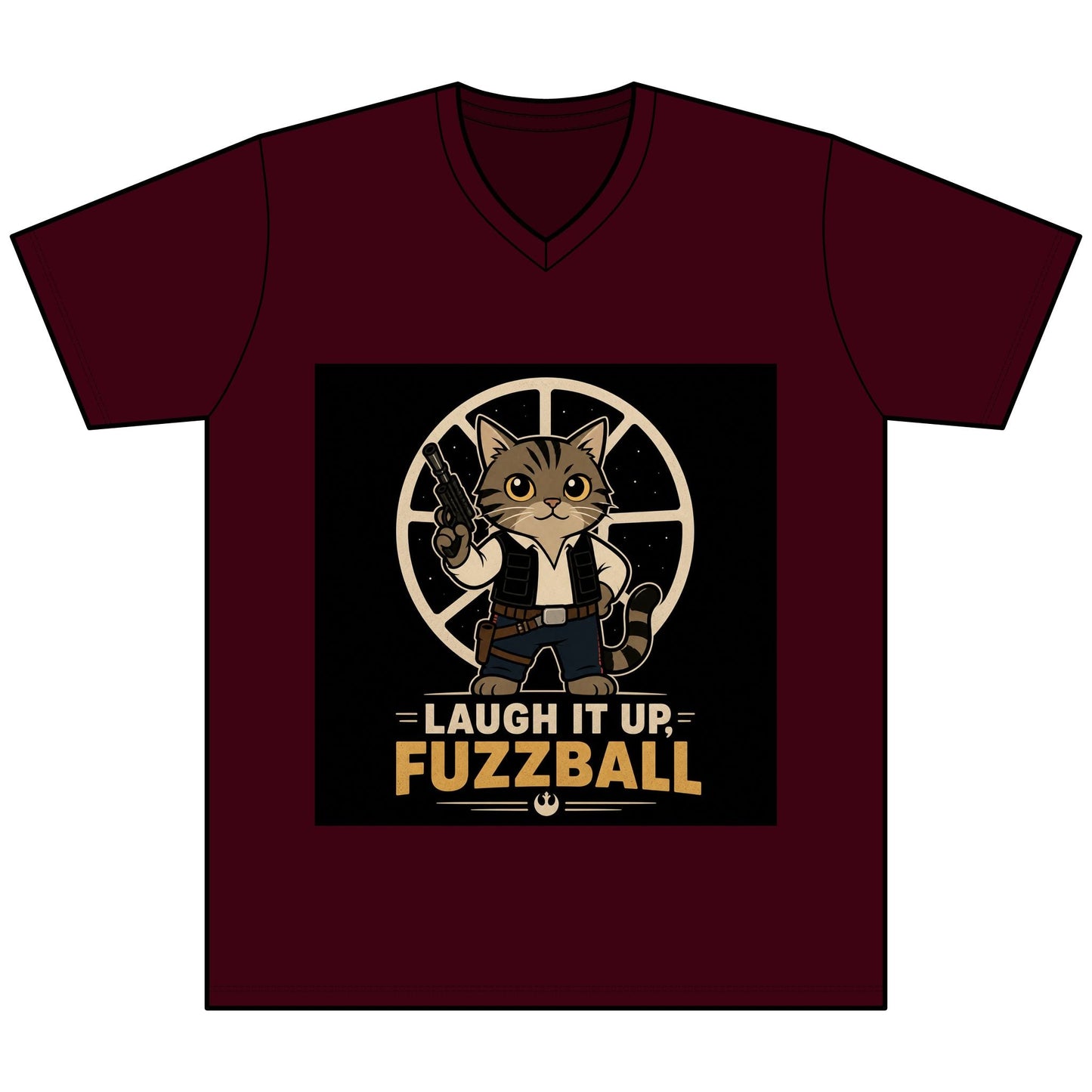 Laugh It Up Fuzzball Cat V - Neck Tee - FloofChonk