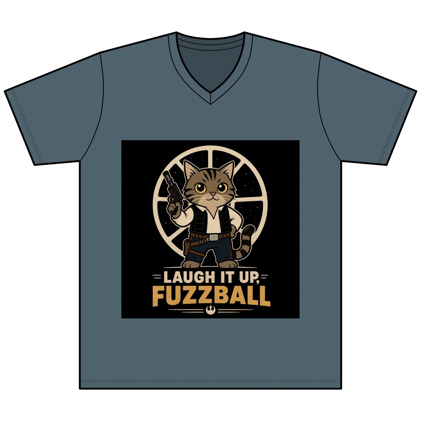 Laugh It Up Fuzzball Cat V - Neck Tee - FloofChonk
