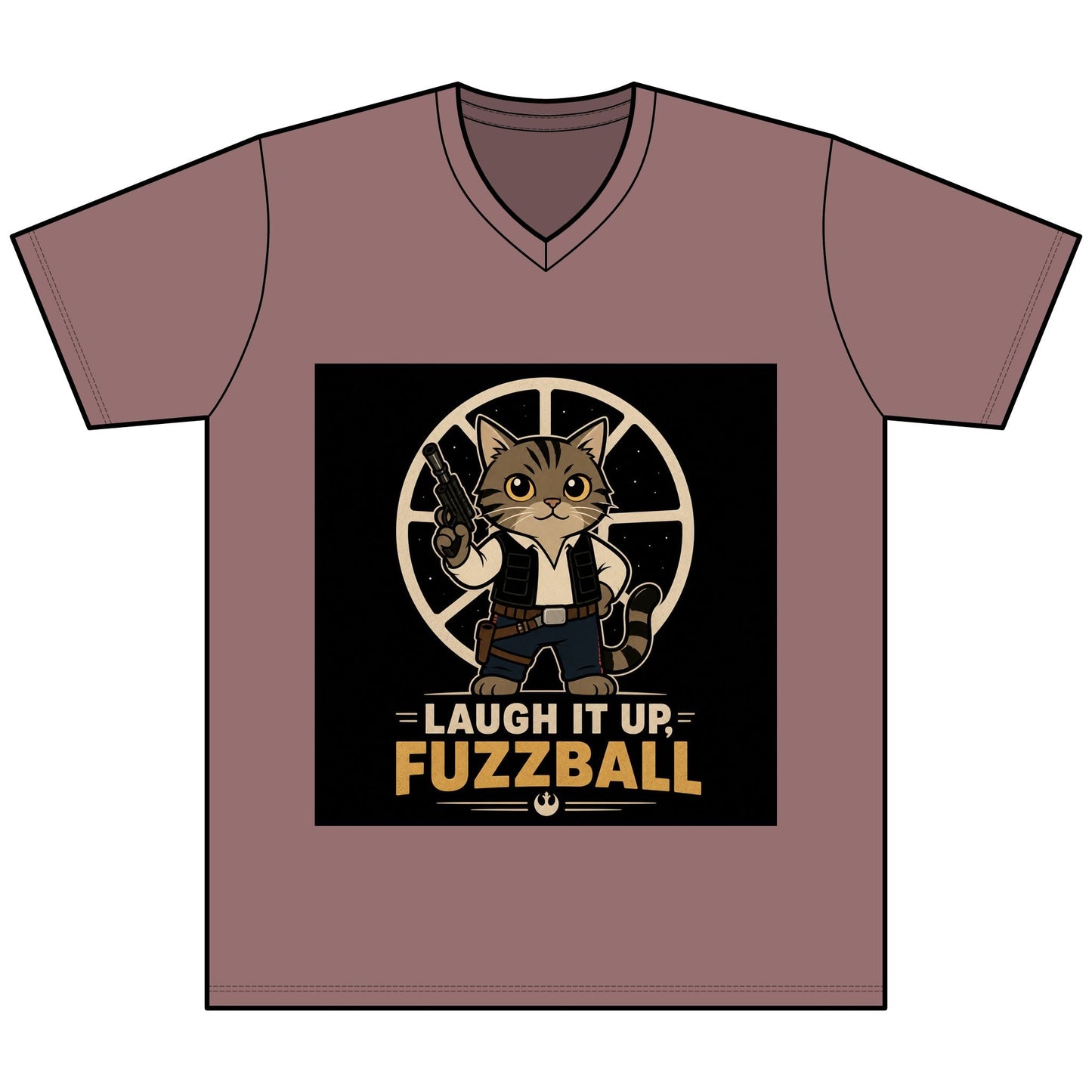 Laugh It Up Fuzzball Cat V - Neck Tee - FloofChonk