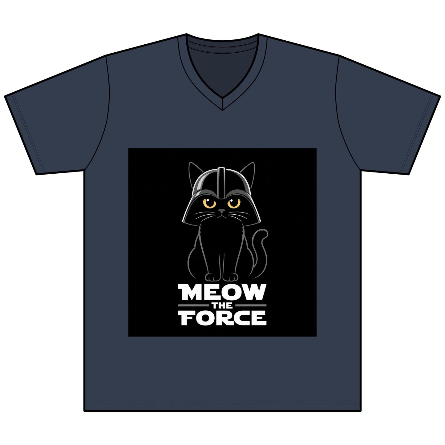 Meow the Force Cat V - Neck Tee - FloofChonk