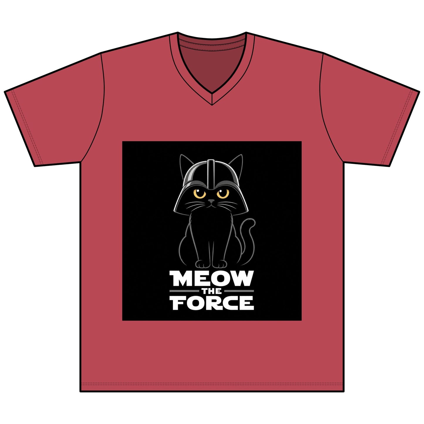 Meow the Force Cat V - Neck Tee - FloofChonk