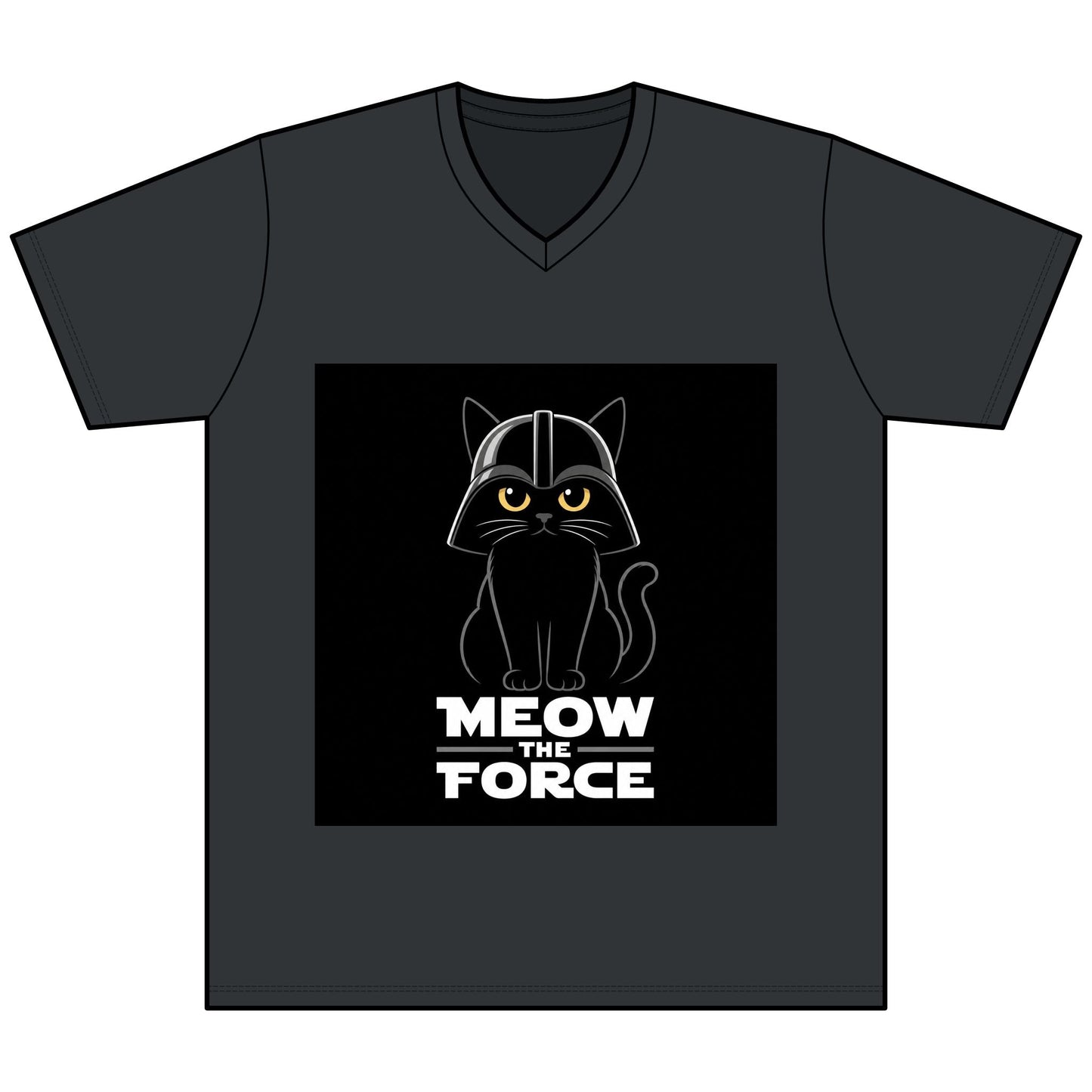 Meow the Force Cat V - Neck Tee - FloofChonk