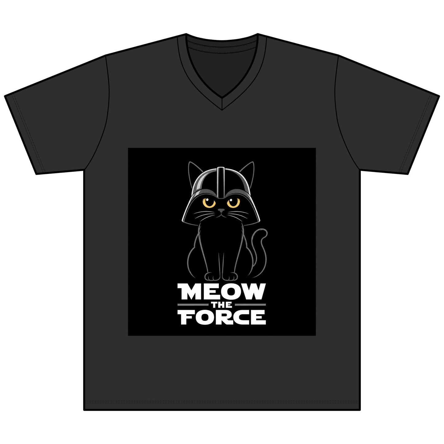 Meow the Force Cat V - Neck Tee - FloofChonk