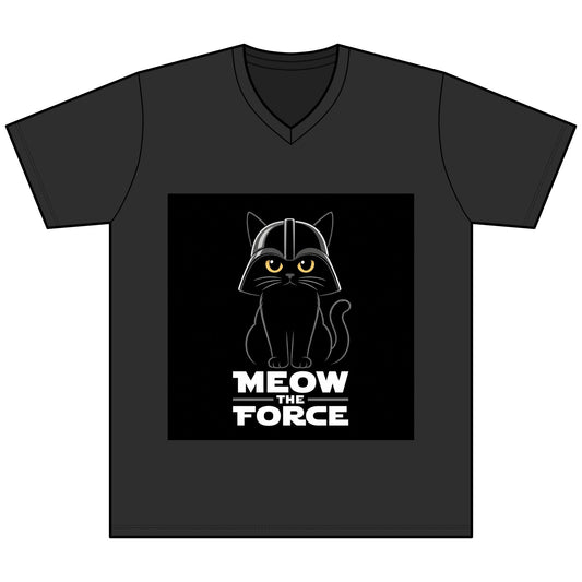 Meow the Force Cat V - Neck Tee - FloofChonk