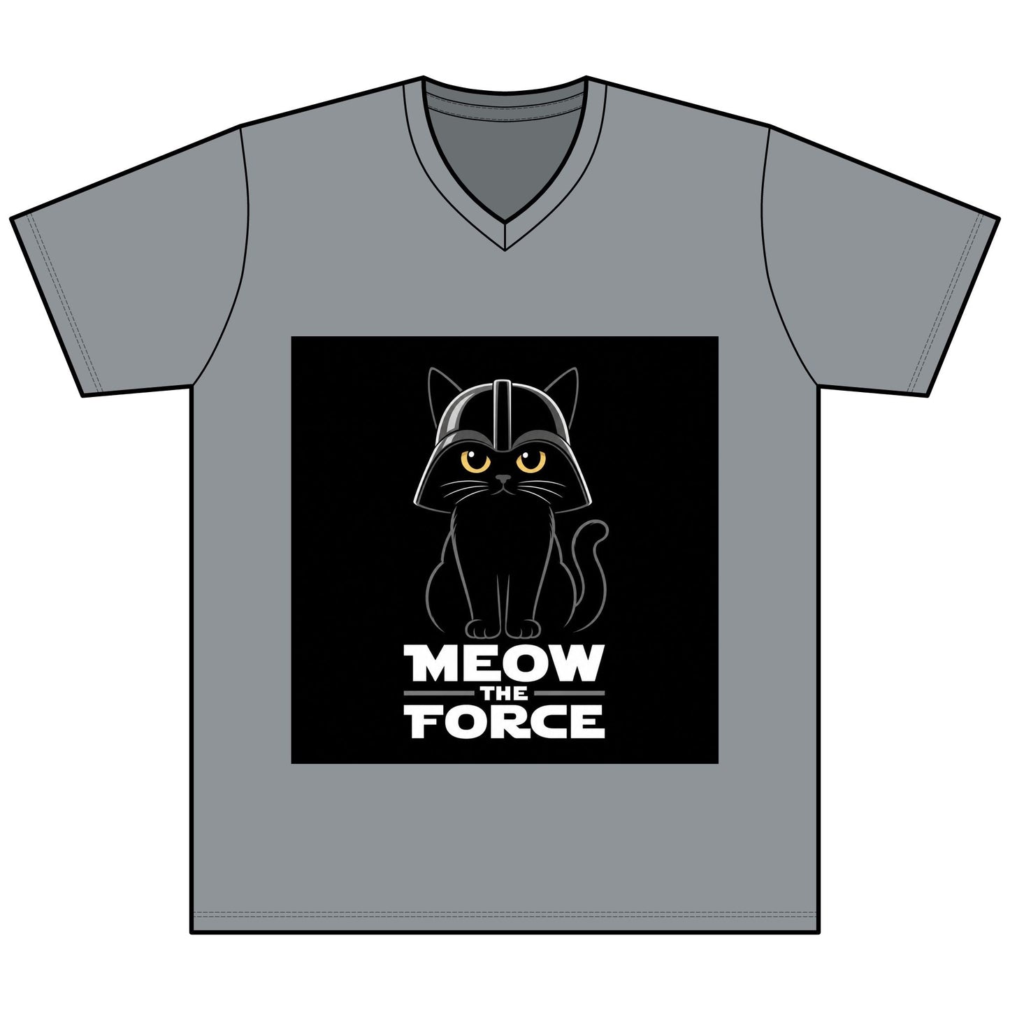 Meow the Force Cat V - Neck Tee - FloofChonk