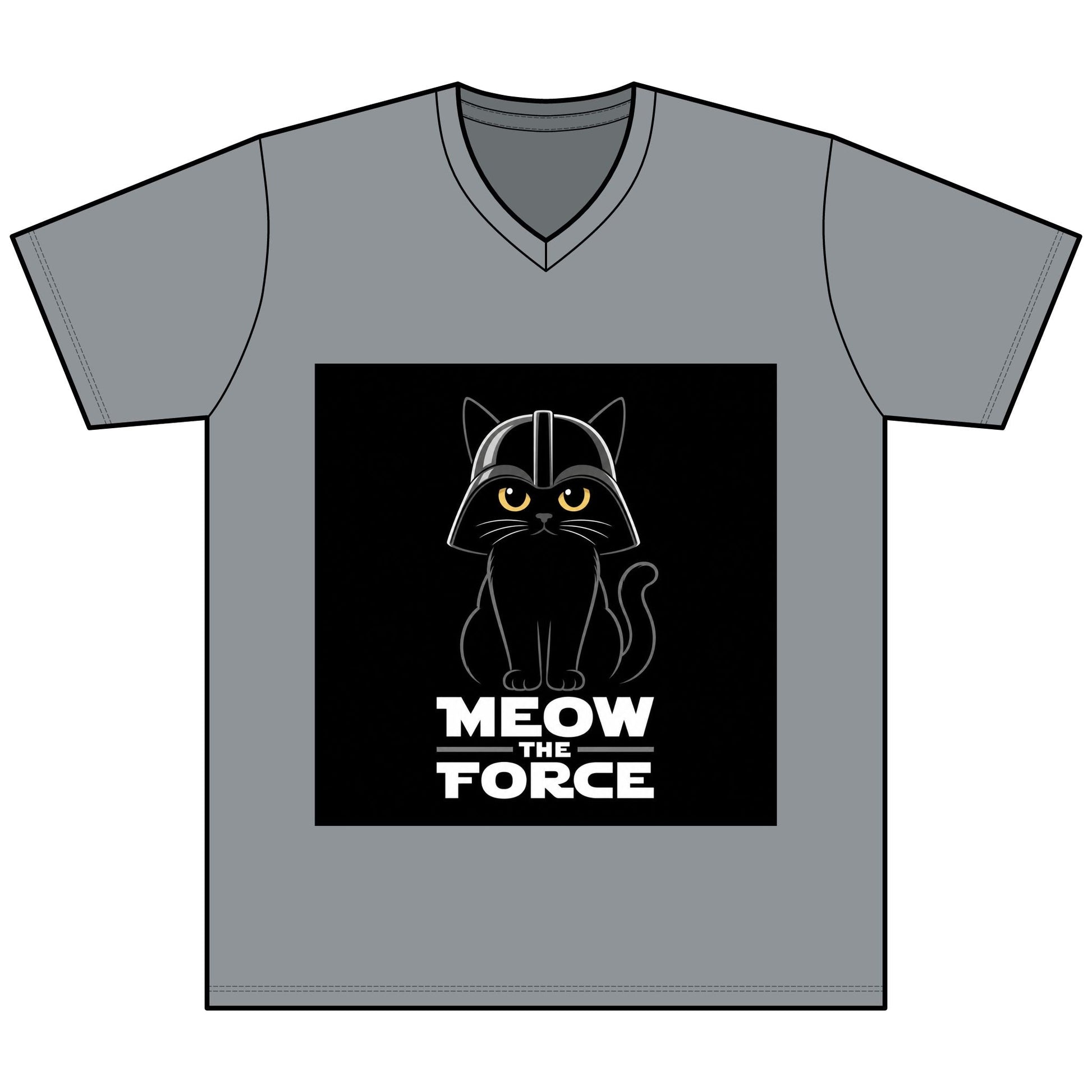 Meow the Force Cat V - Neck Tee - FloofChonk
