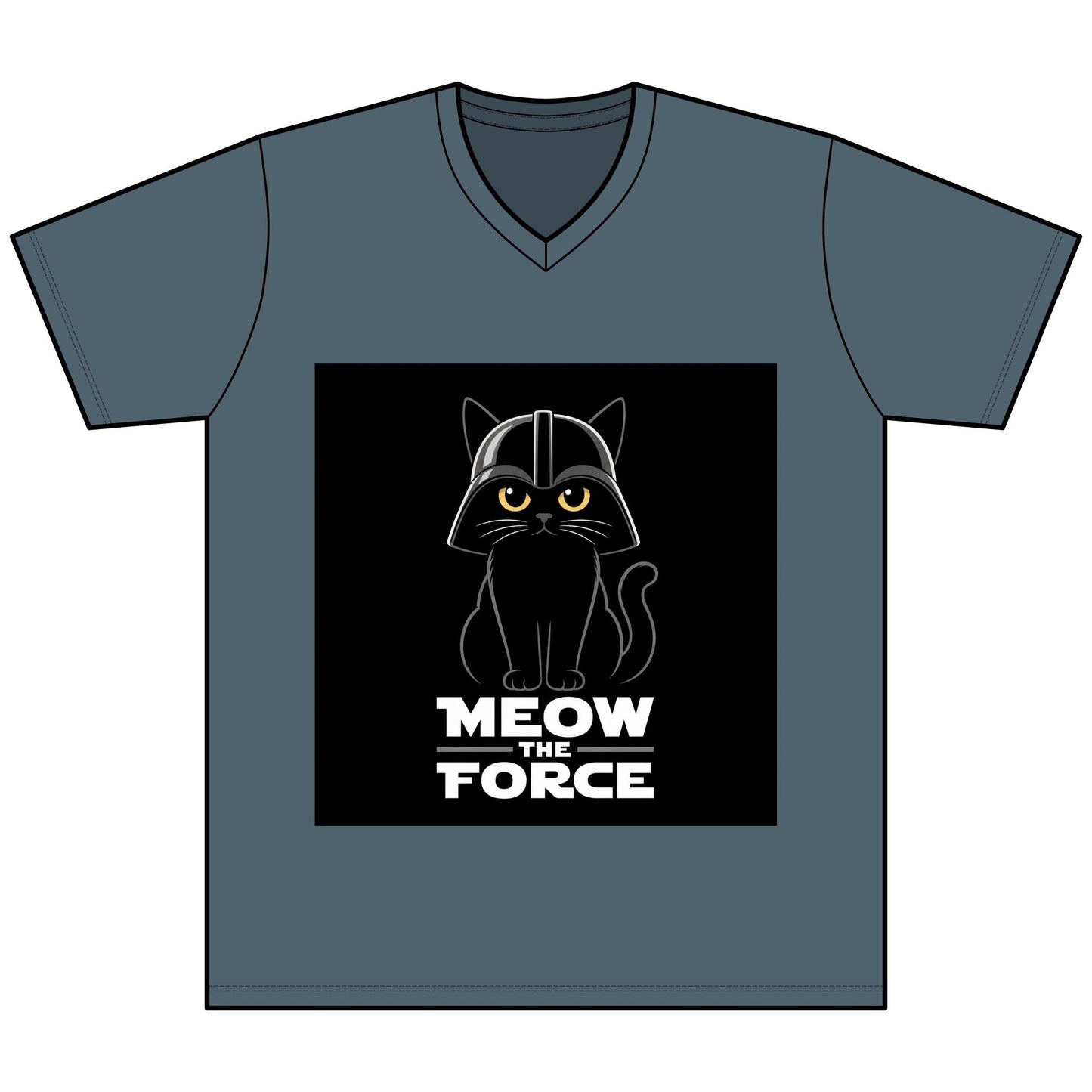 Meow the Force Cat V - Neck Tee - FloofChonk