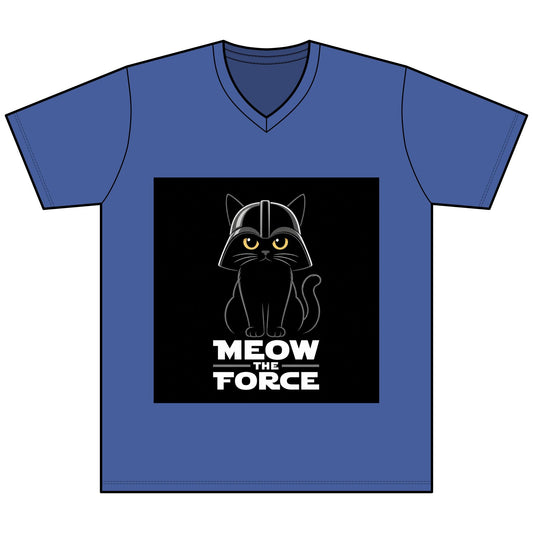 Meow the Force Cat V - Neck Tee - FloofChonk
