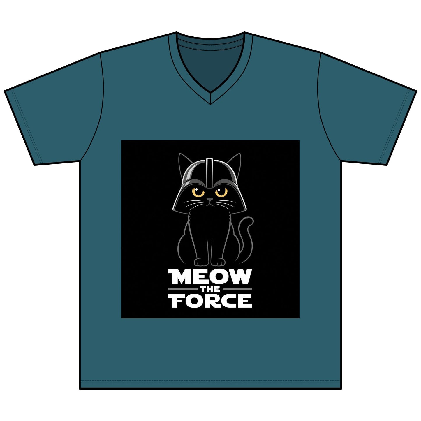 Meow the Force Cat V - Neck Tee - FloofChonk