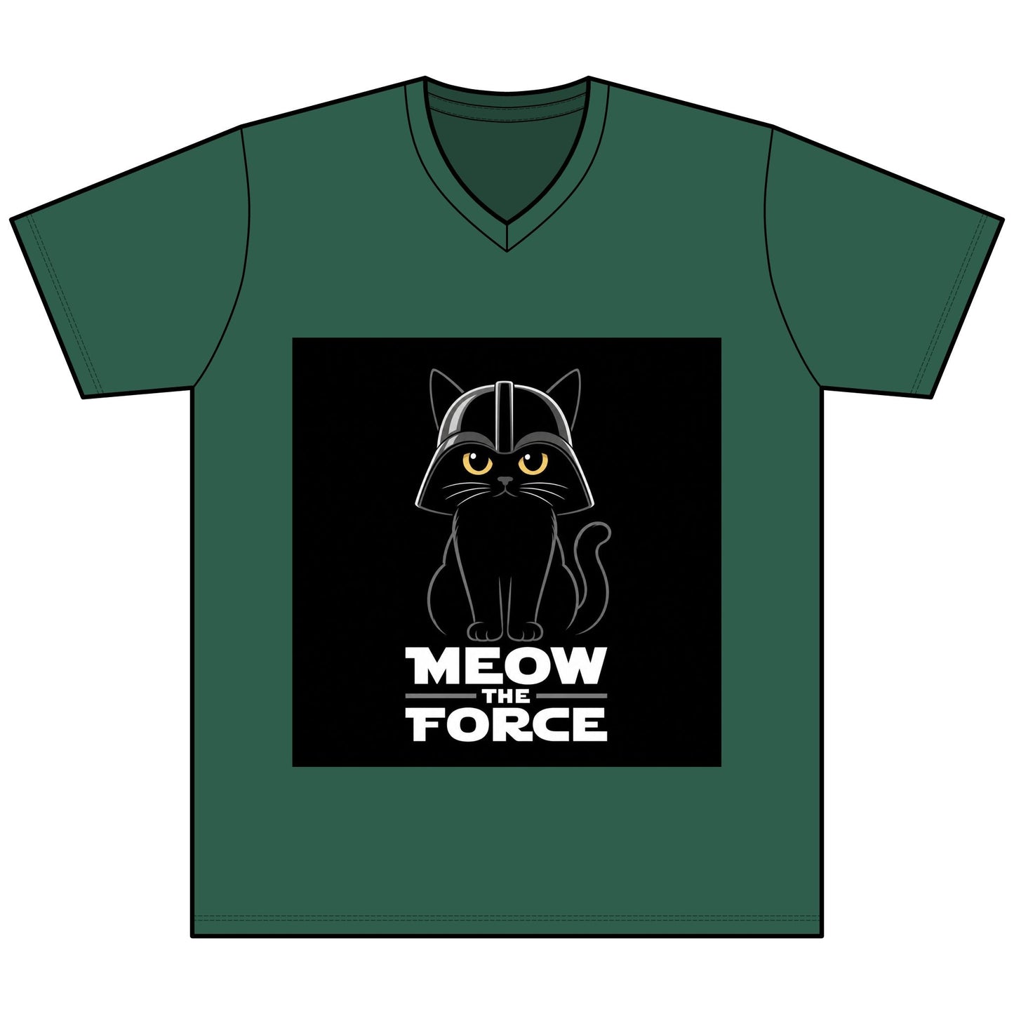 Meow the Force Cat V - Neck Tee - FloofChonk