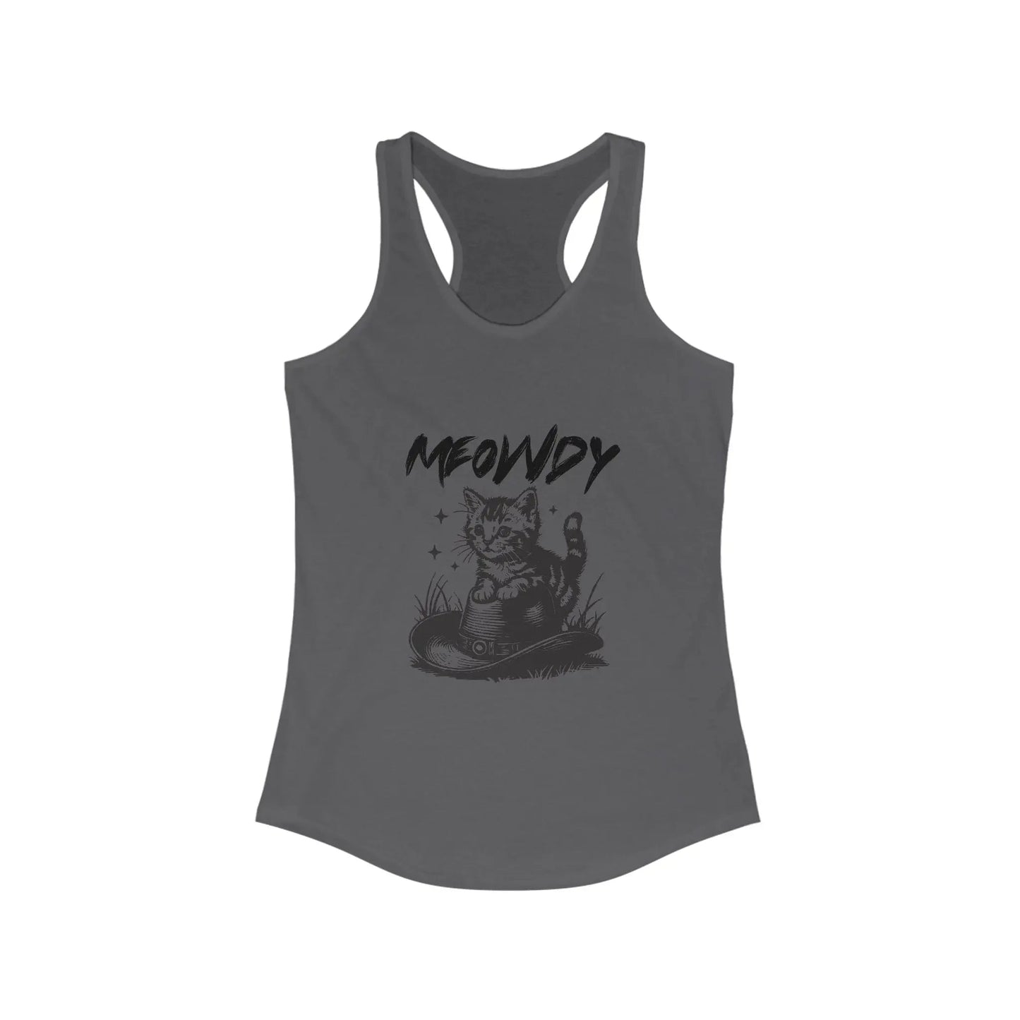Meowdy Cat Racerback Tank - Women's Cute Pet Lover Summer Top - FloofChonk