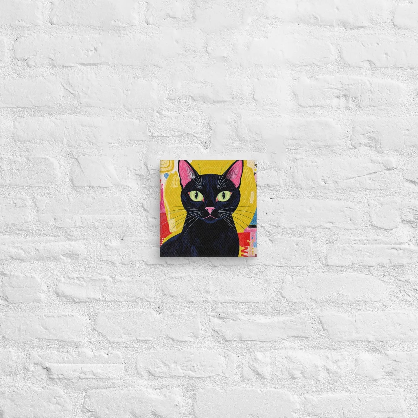 Mid - Century Modern Black Cat Canvas - FloofChonk