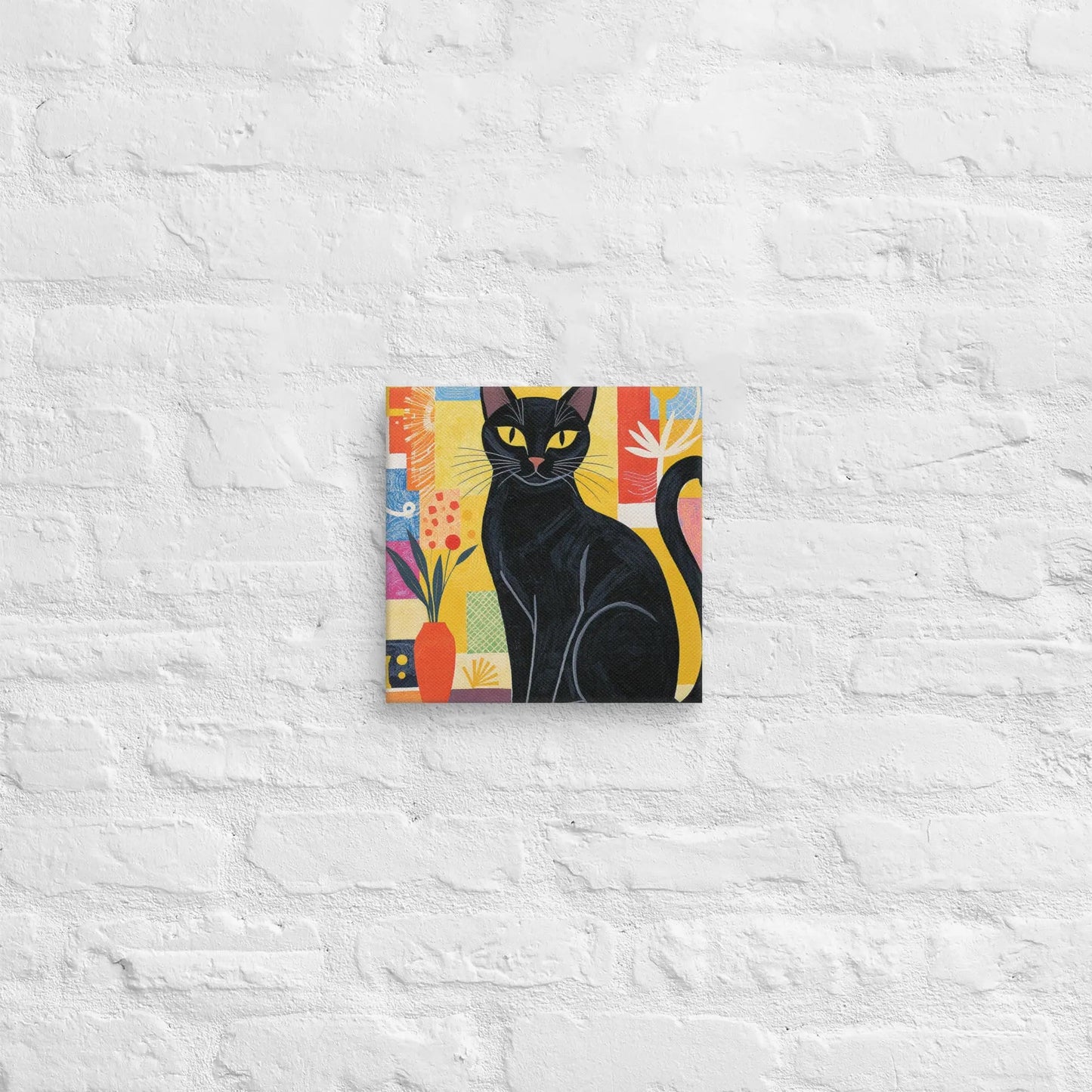 Mid - Century Modern Cat Canvas - FloofChonk