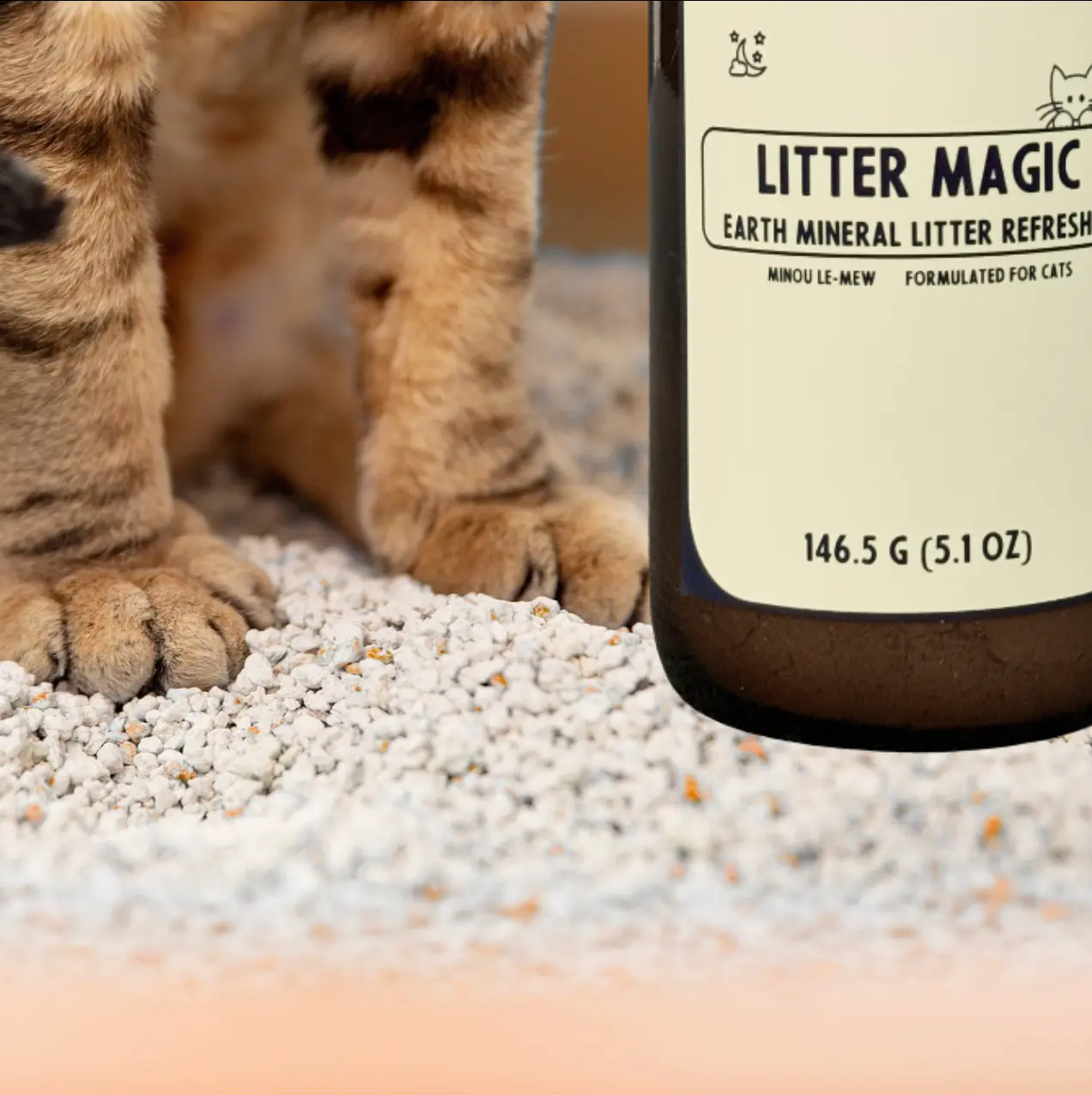 Litter Magic | Luxury Cat Litter Refresher with Natural Earth Minerals by Minou Le-Mew Chunkles