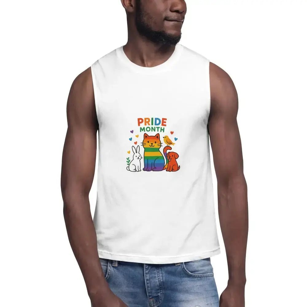 Muscle Shirt with Pride Graphic - FloofChonk