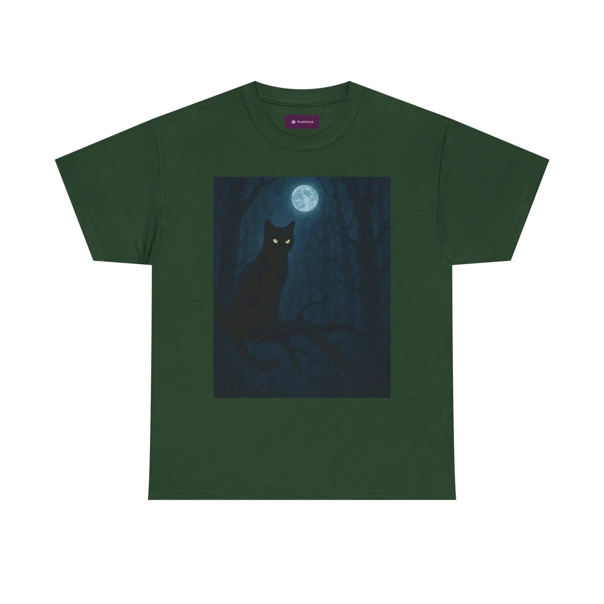 Mystical Cat Tee - Unique Gift for Halloween, Unisex Heavy Cotton Shirt, Cat Lovers, Spooky Style, Night Out, Halloween Shirt - FloofChonk