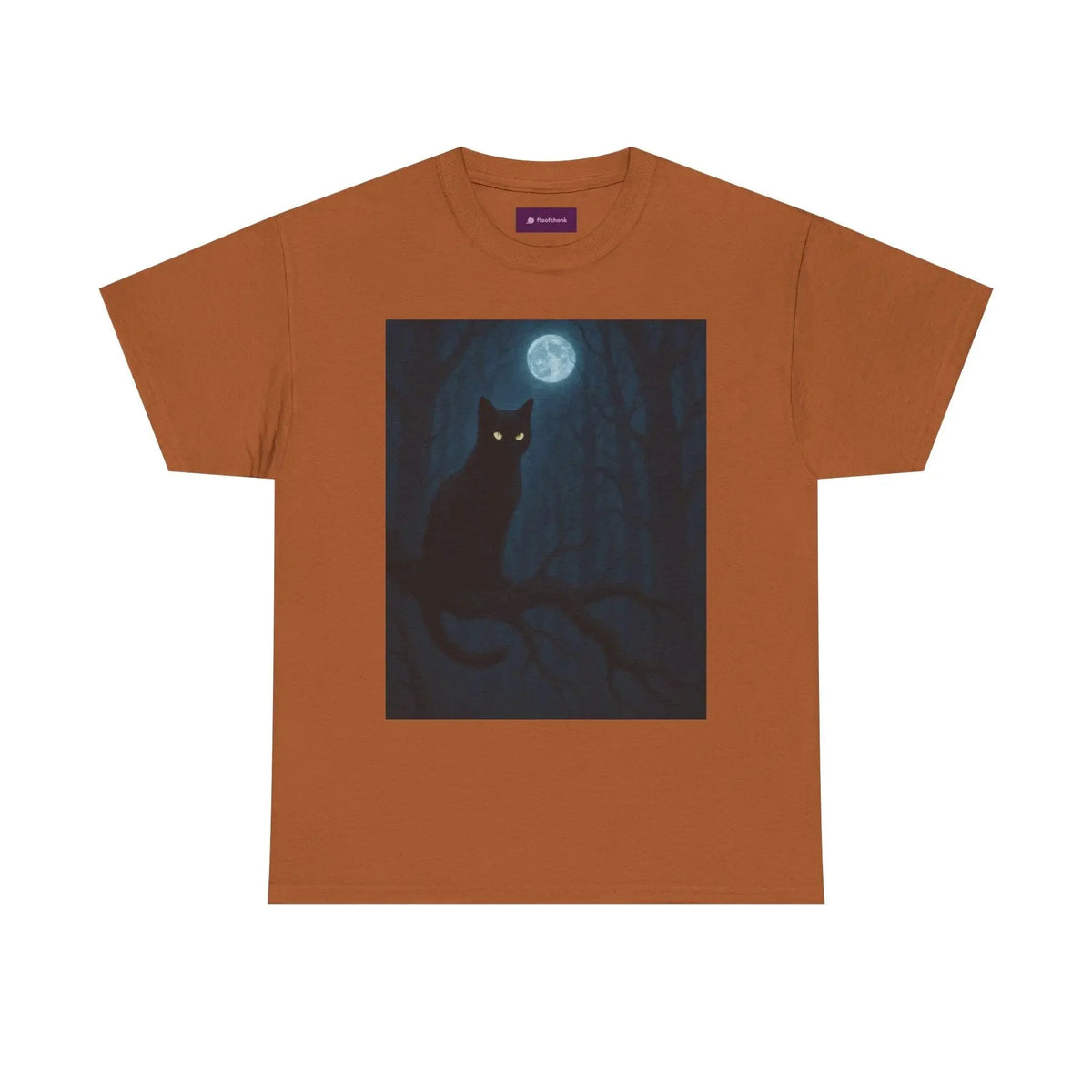 Mystical Cat Tee - Unique Gift for Halloween, Unisex Heavy Cotton Shirt, Cat Lovers, Spooky Style, Night Out, Halloween Shirt - FloofChonk