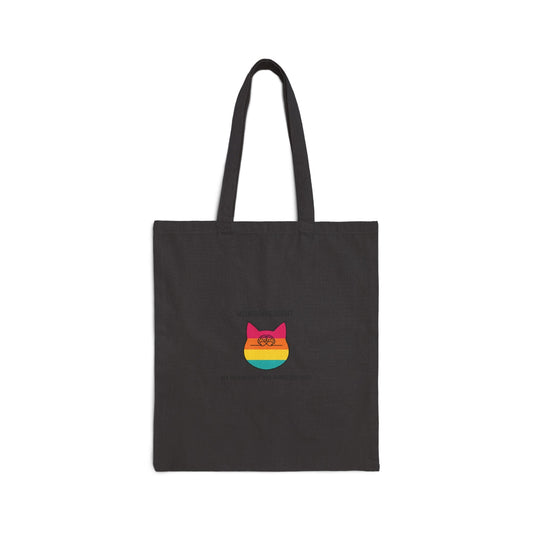 Neurodivergent Cat Rainbow Canvas Tote Bag — "Neurodivergent: My Brain Just Has More Colors" - FloofChonk