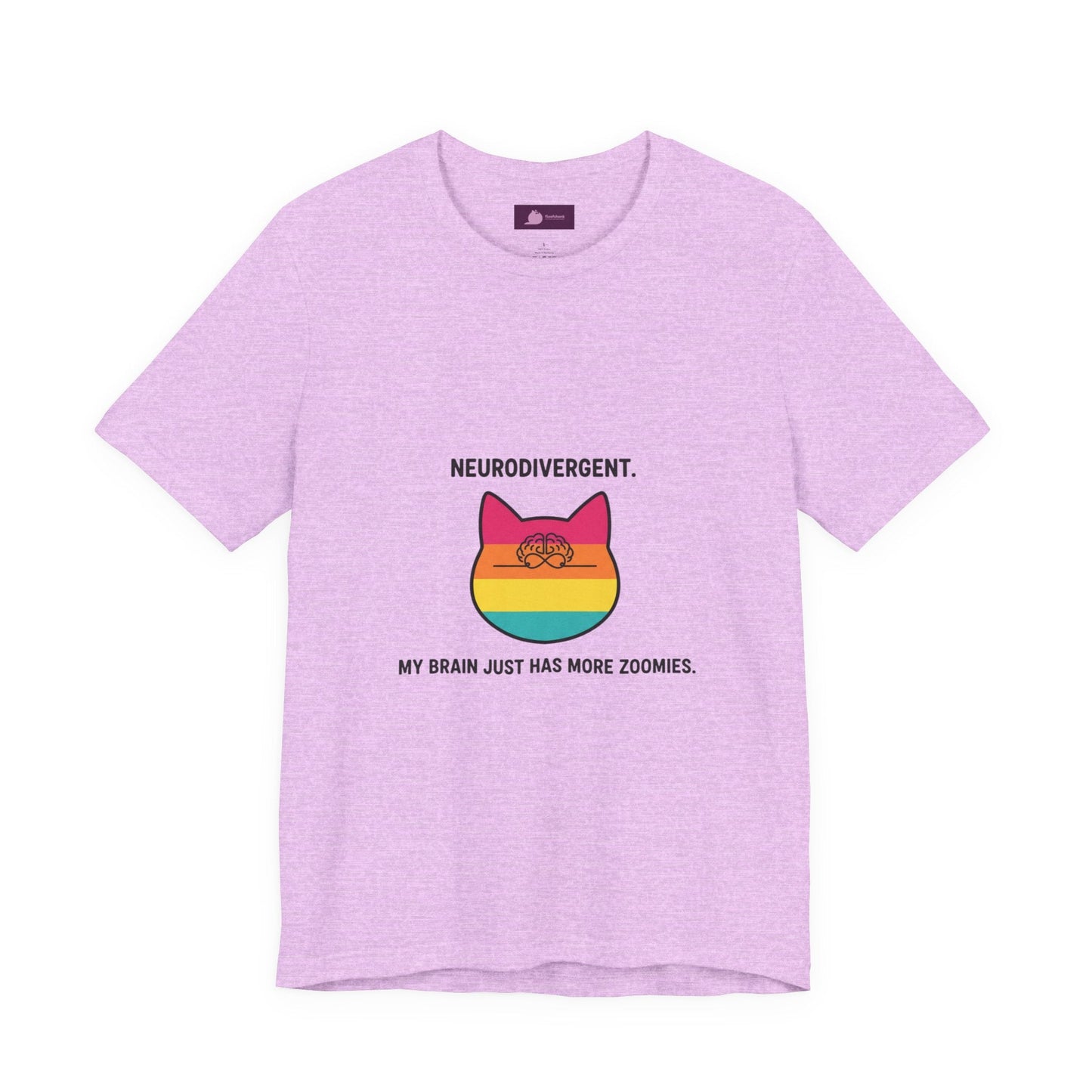 Neurodivergent Rainbow Cat Tee — "My Brain Just Has More Zoomies" - FloofChonk