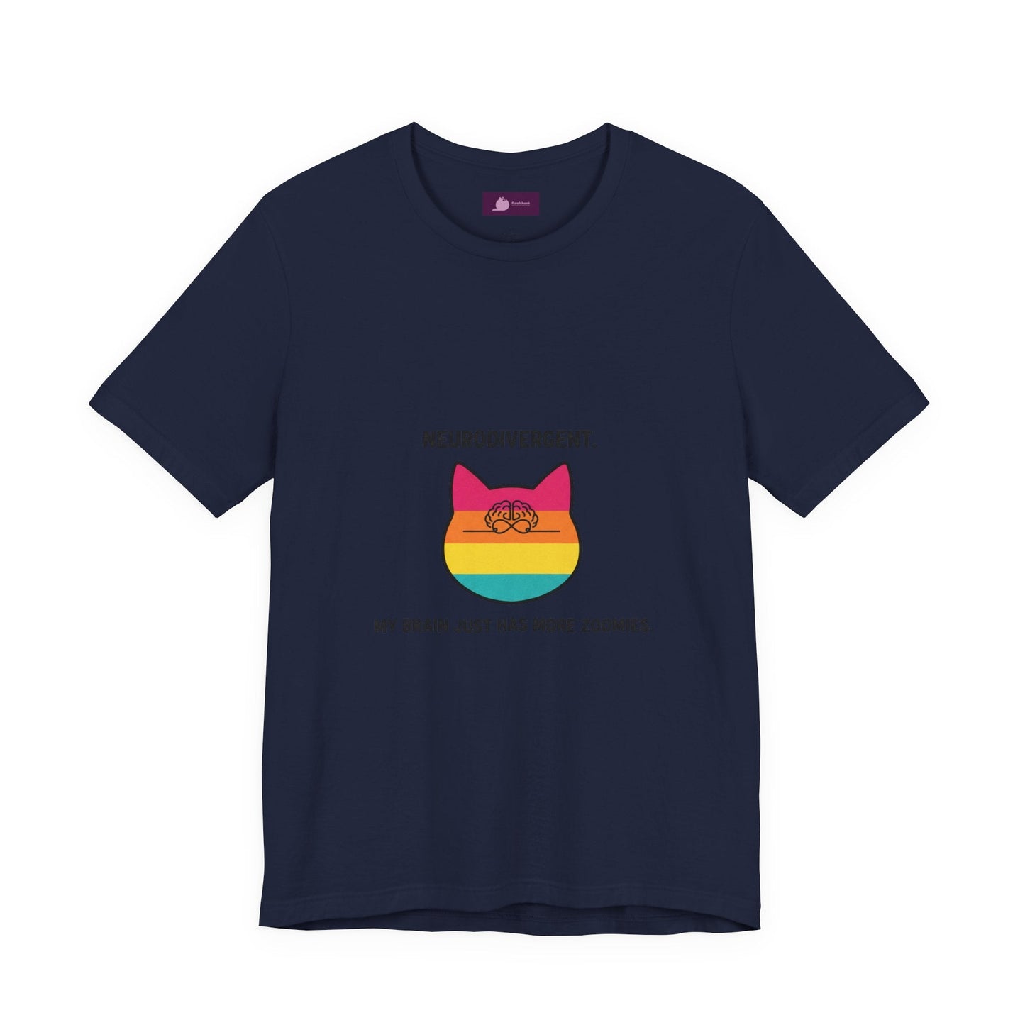 Neurodivergent Rainbow Cat Tee — "My Brain Just Has More Zoomies" - FloofChonk