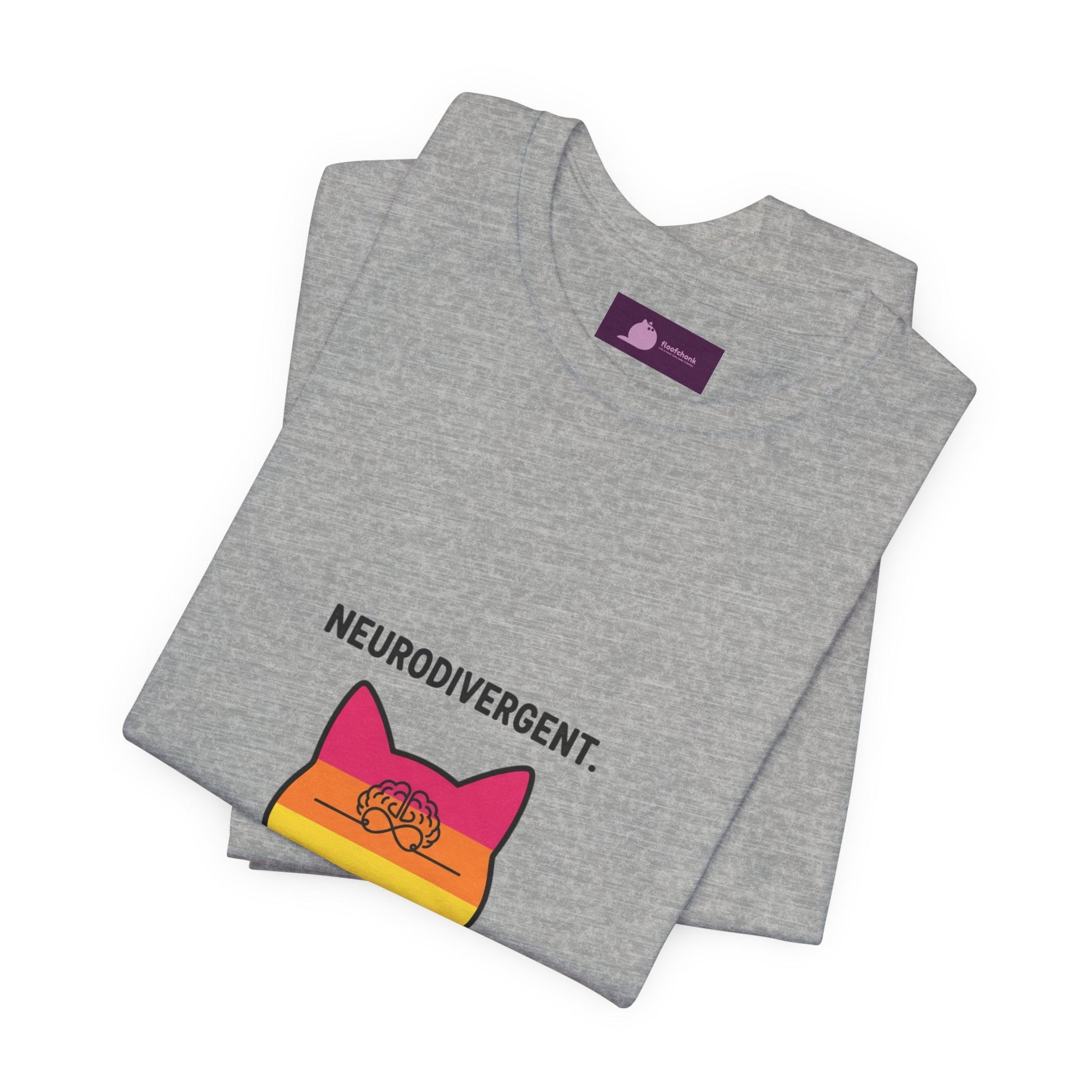 Neurodivergent Rainbow Cat Tee — "My Brain Just Has More Zoomies" - FloofChonk