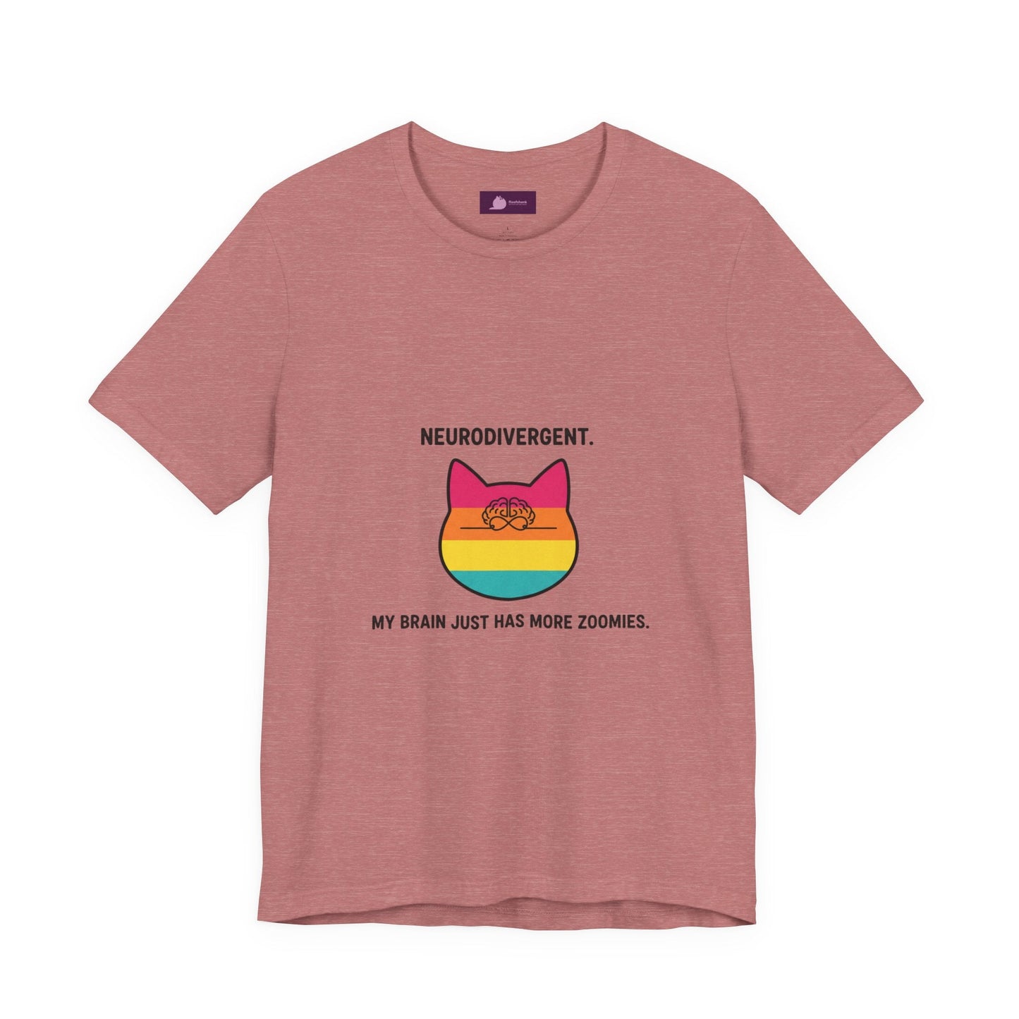 Neurodivergent Rainbow Cat Tee — "My Brain Just Has More Zoomies" - FloofChonk