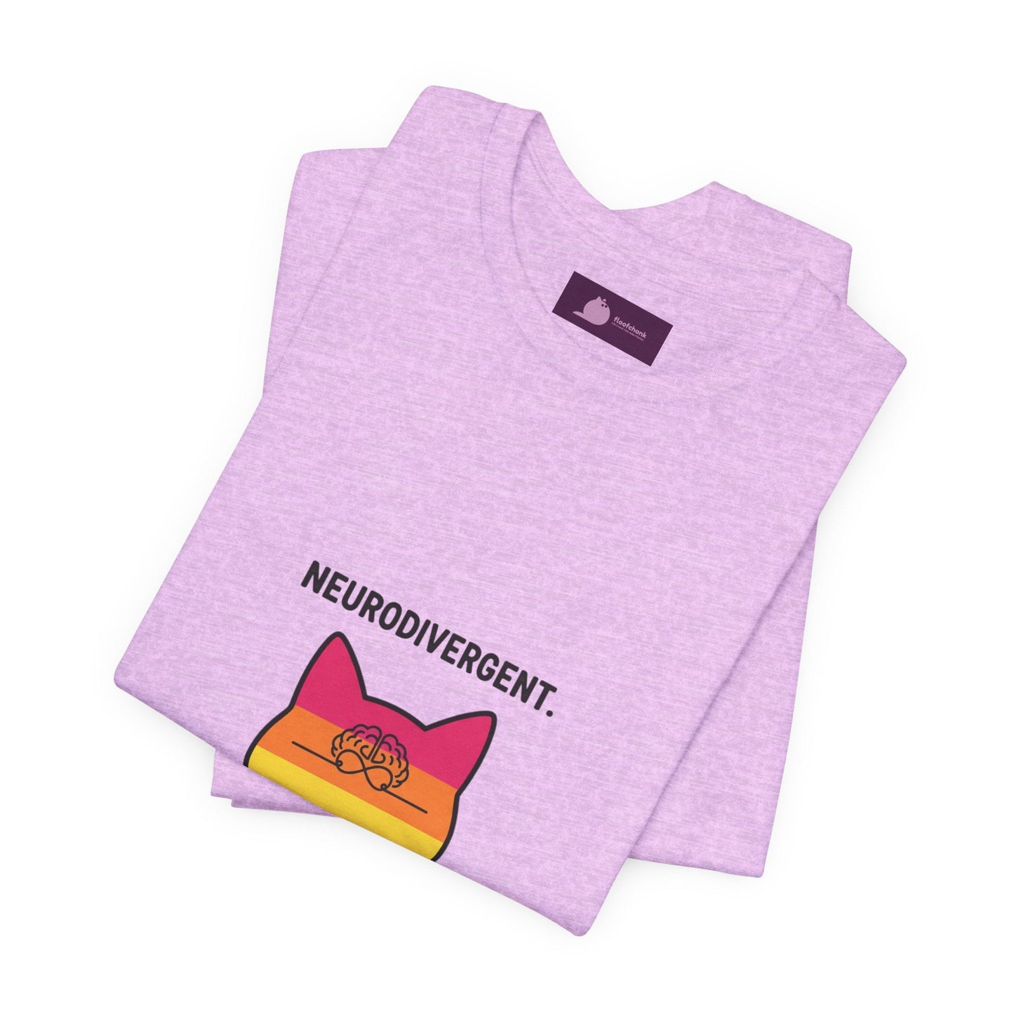 Neurodivergent Rainbow Cat Tee — "My Brain Just Has More Zoomies" - FloofChonk