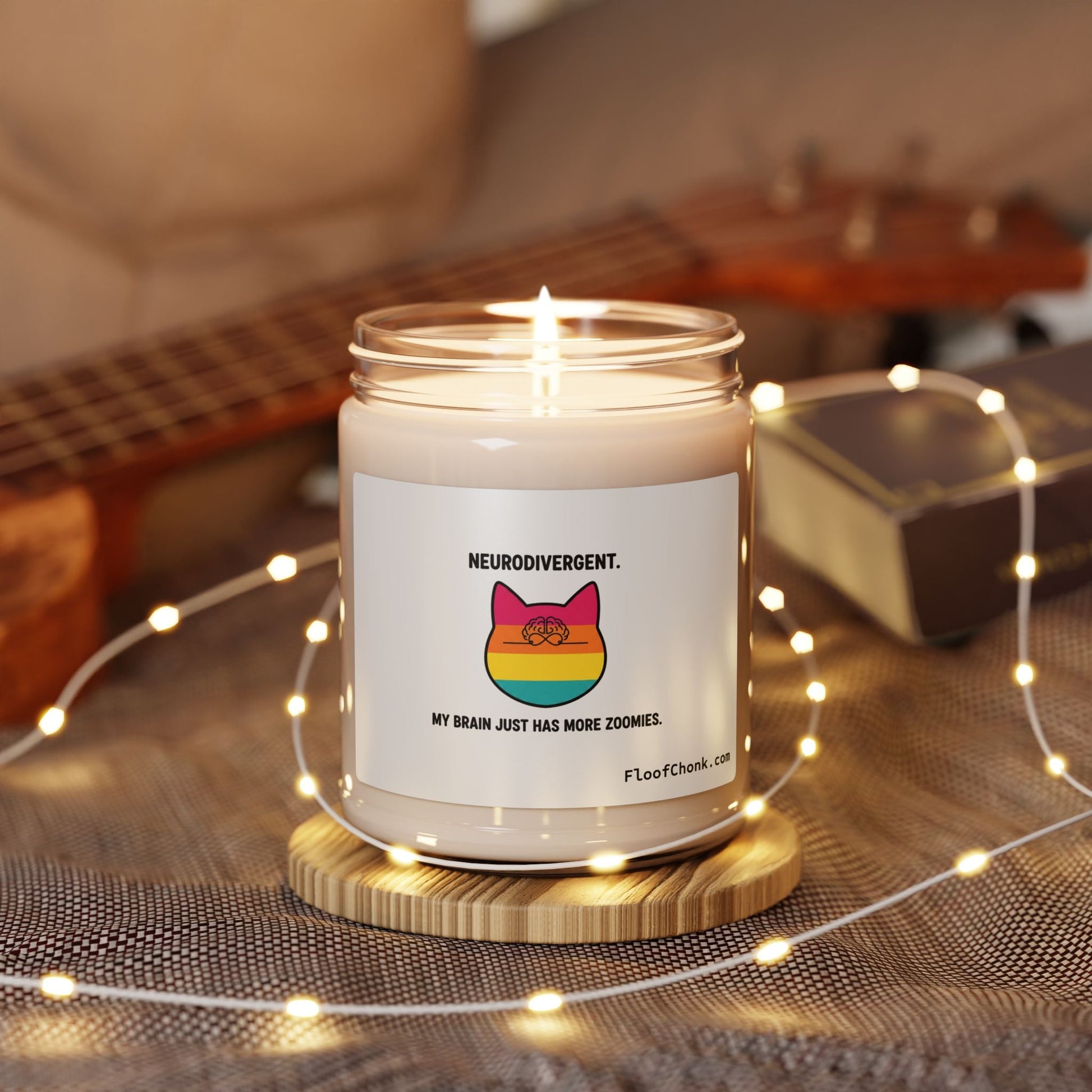 Neurodivergent Soy Candle — "My Brain Just Has More Zoomies" 9oz Scented Jar - FloofChonk