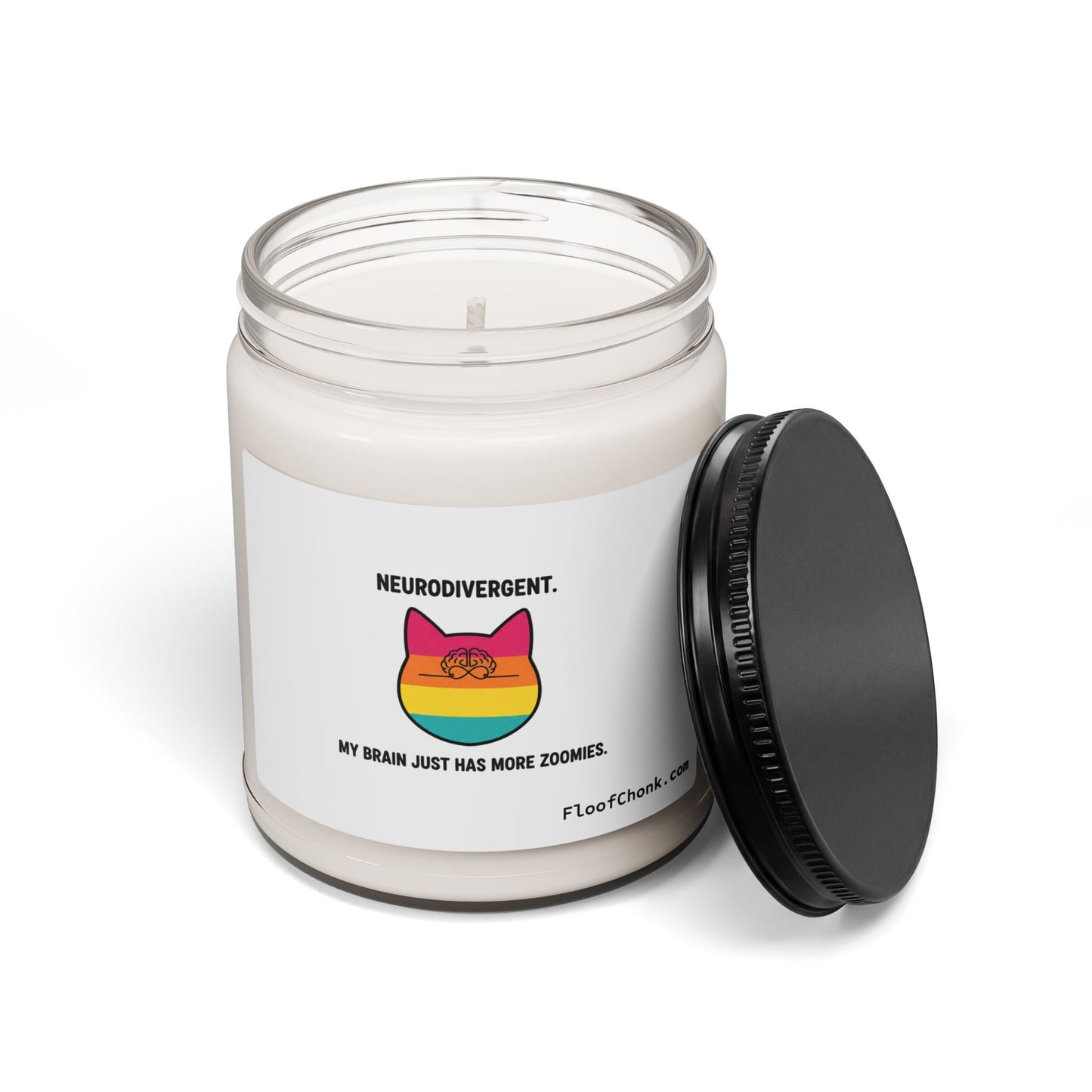 Neurodivergent Soy Candle — "My Brain Just Has More Zoomies" 9oz Scented Jar - FloofChonk